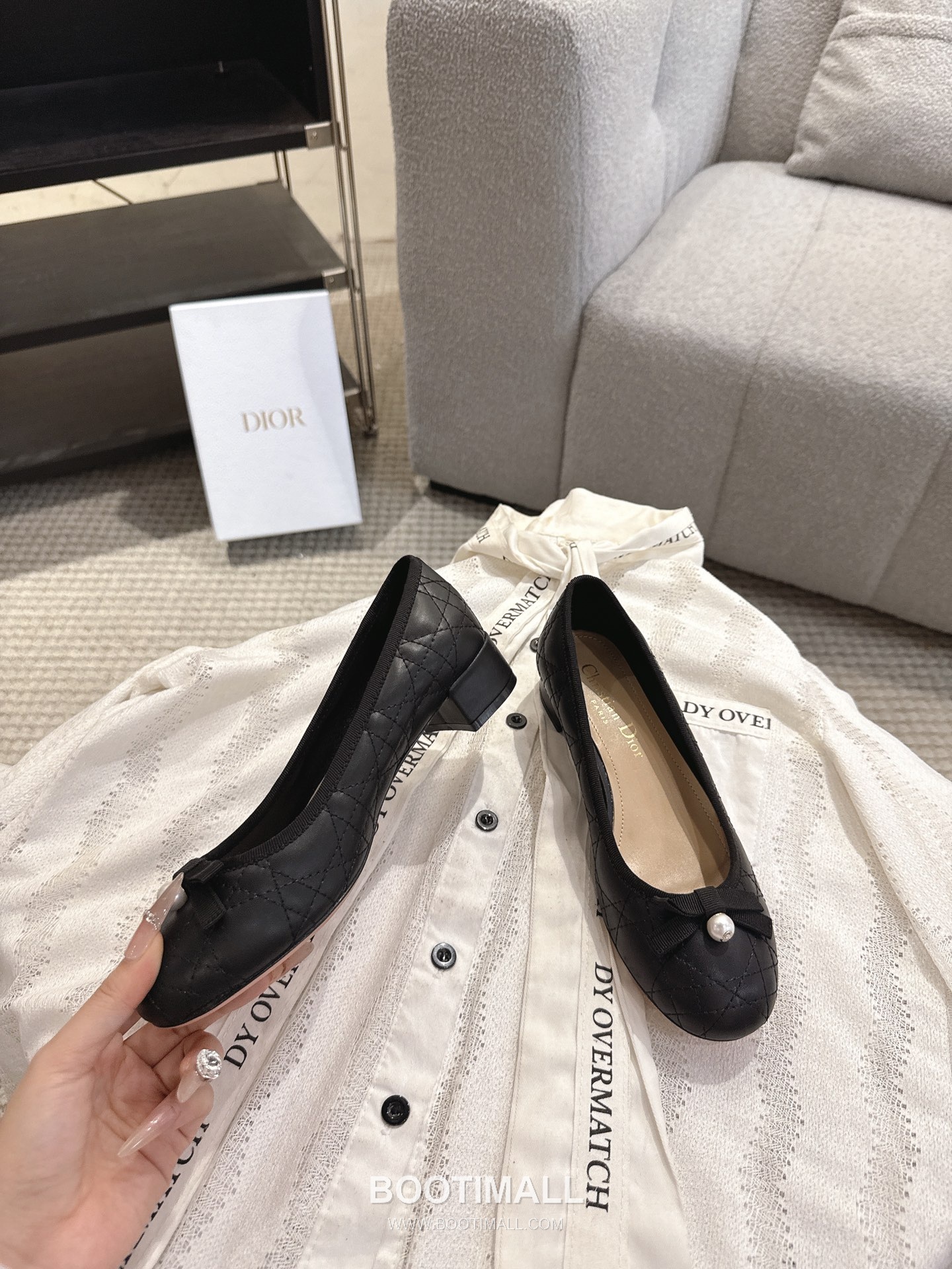 Dior CD Pearl Quilted Lambskin Ballet Flat Shoes 디올 CD 펄 퀼팅 램스킨 발레 플랫 슈즈 2