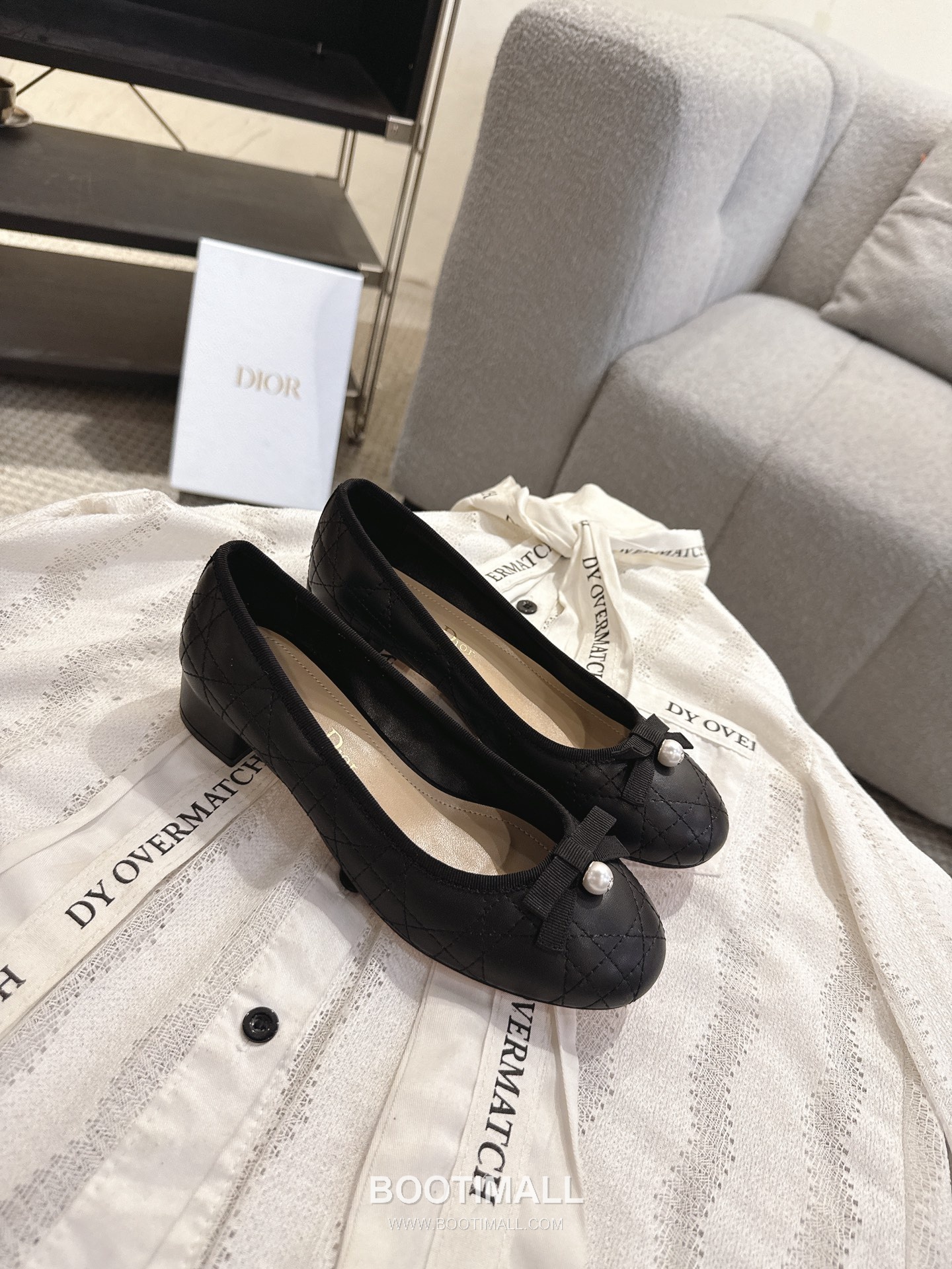 Dior CD Pearl Quilted Lambskin Ballet Flat Shoes 디올 CD 펄 퀼팅 램스킨 발레 플랫 슈즈 3