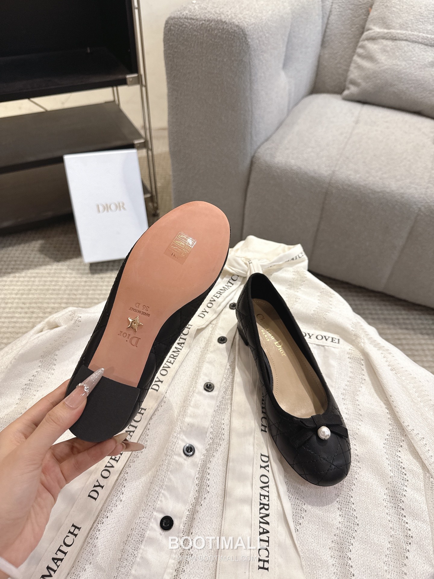 Dior CD Pearl Quilted Lambskin Ballet Flat Shoes 디올 CD 펄 퀼팅 램스킨 발레 플랫 슈즈 6