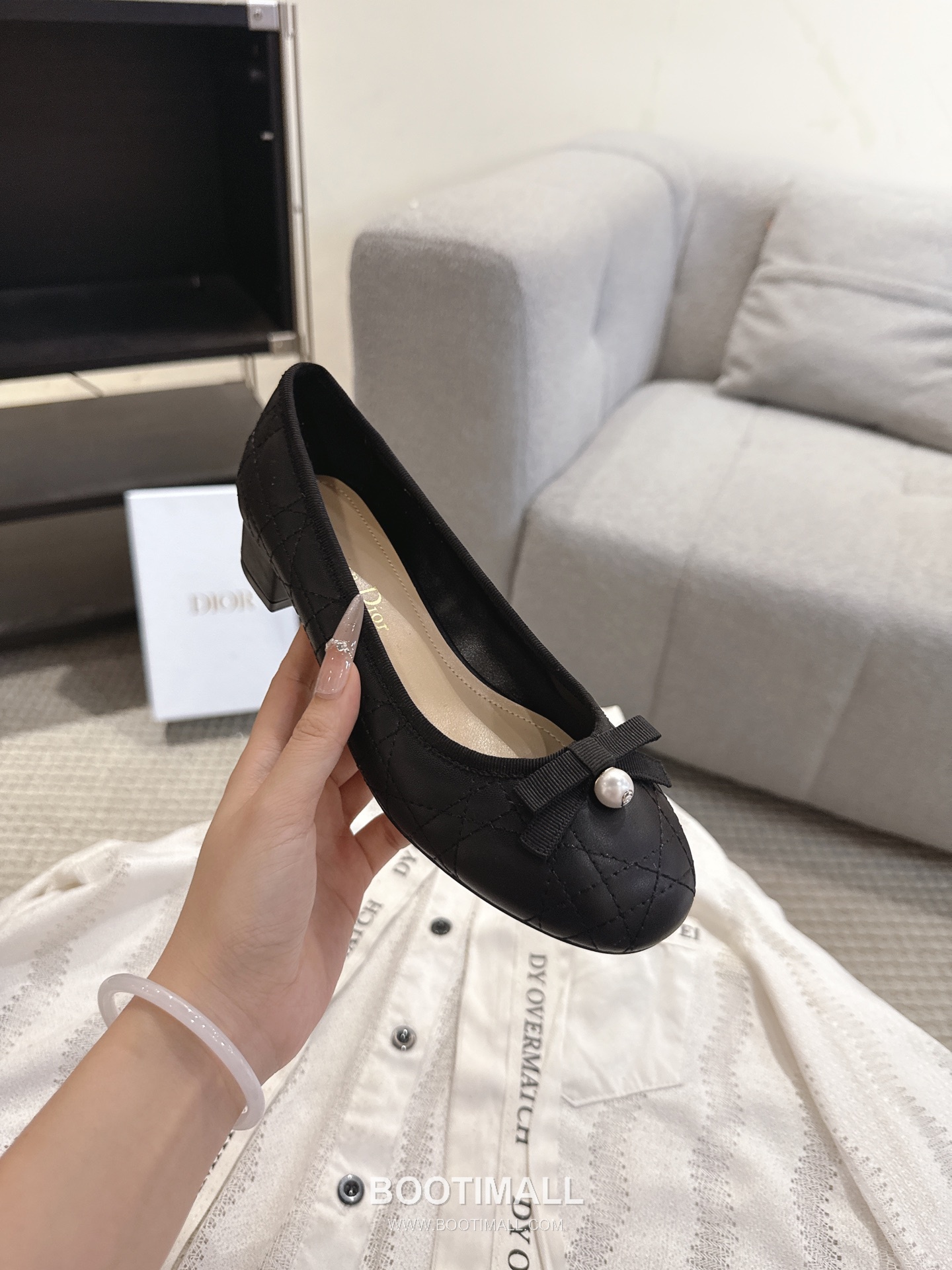 Dior CD Pearl Quilted Lambskin Ballet Flat Shoes 디올 CD 펄 퀼팅 램스킨 발레 플랫 슈즈 8