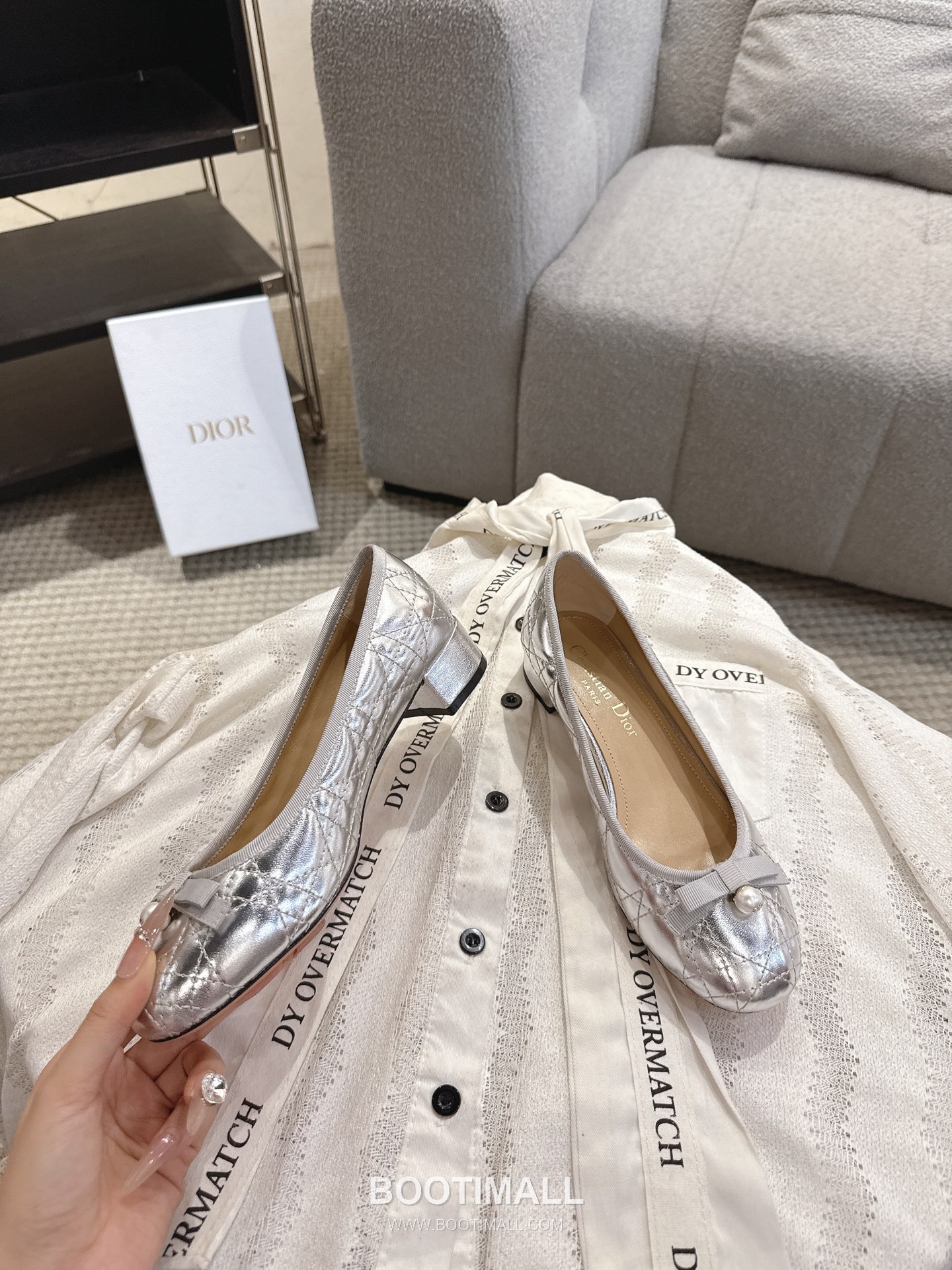 Dior CD Pearl Quilted Lambskin Ballet Flat Shoes 디올 CD 펄 퀼팅 램스킨 발레 플랫 슈즈 2