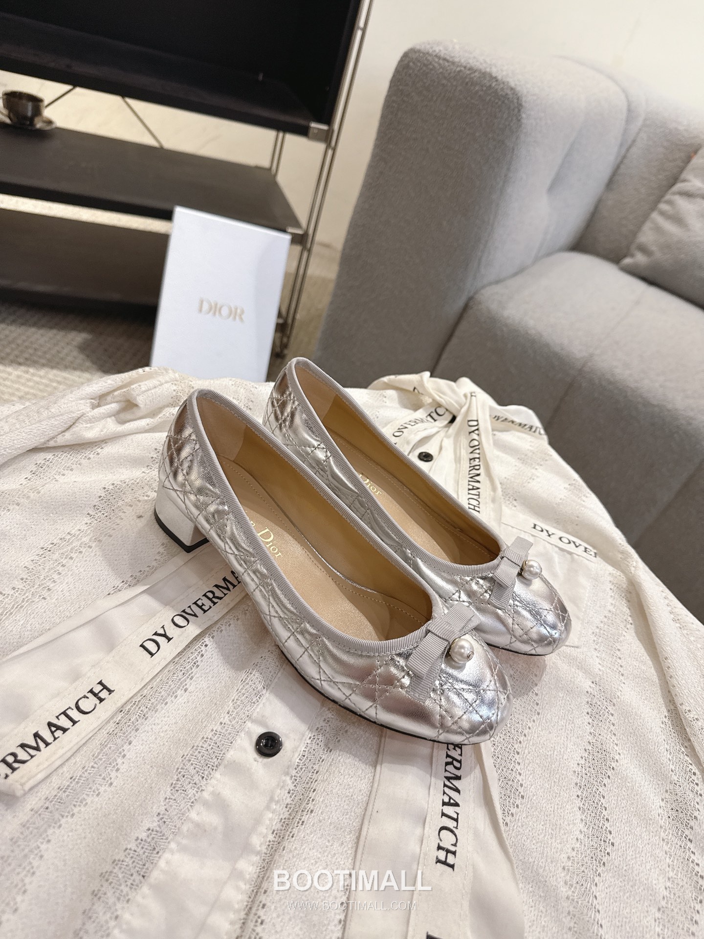 Dior CD Pearl Quilted Lambskin Ballet Flat Shoes 디올 CD 펄 퀼팅 램스킨 발레 플랫 슈즈 3