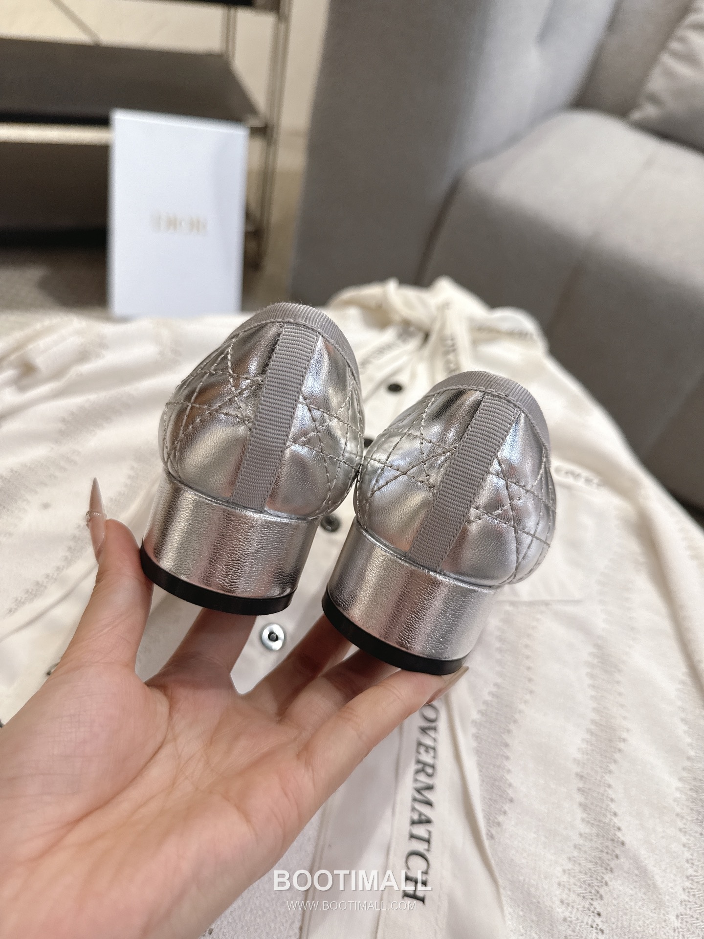 Dior CD Pearl Quilted Lambskin Ballet Flat Shoes 디올 CD 펄 퀼팅 램스킨 발레 플랫 슈즈 4