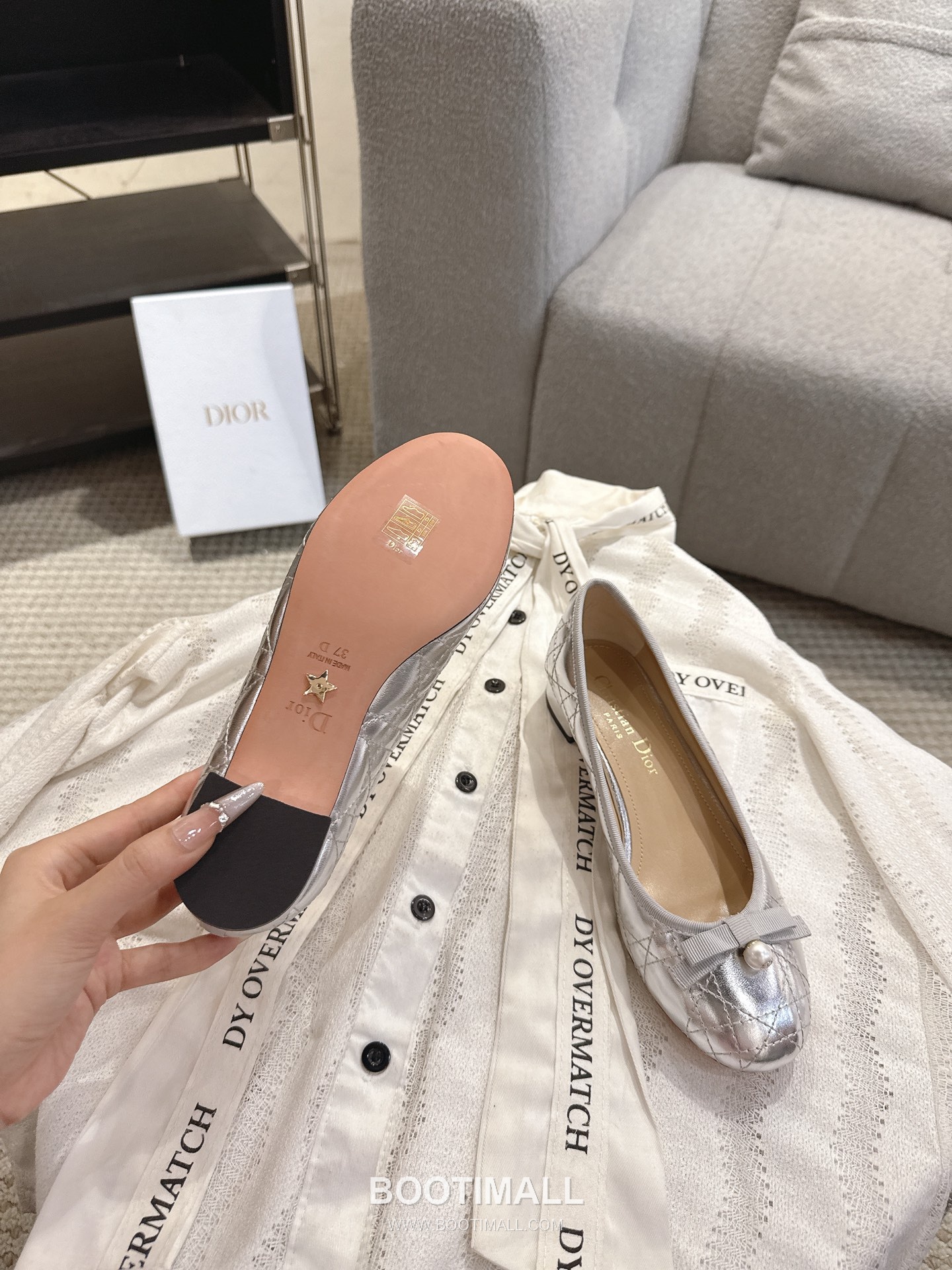 Dior CD Pearl Quilted Lambskin Ballet Flat Shoes 디올 CD 펄 퀼팅 램스킨 발레 플랫 슈즈 6