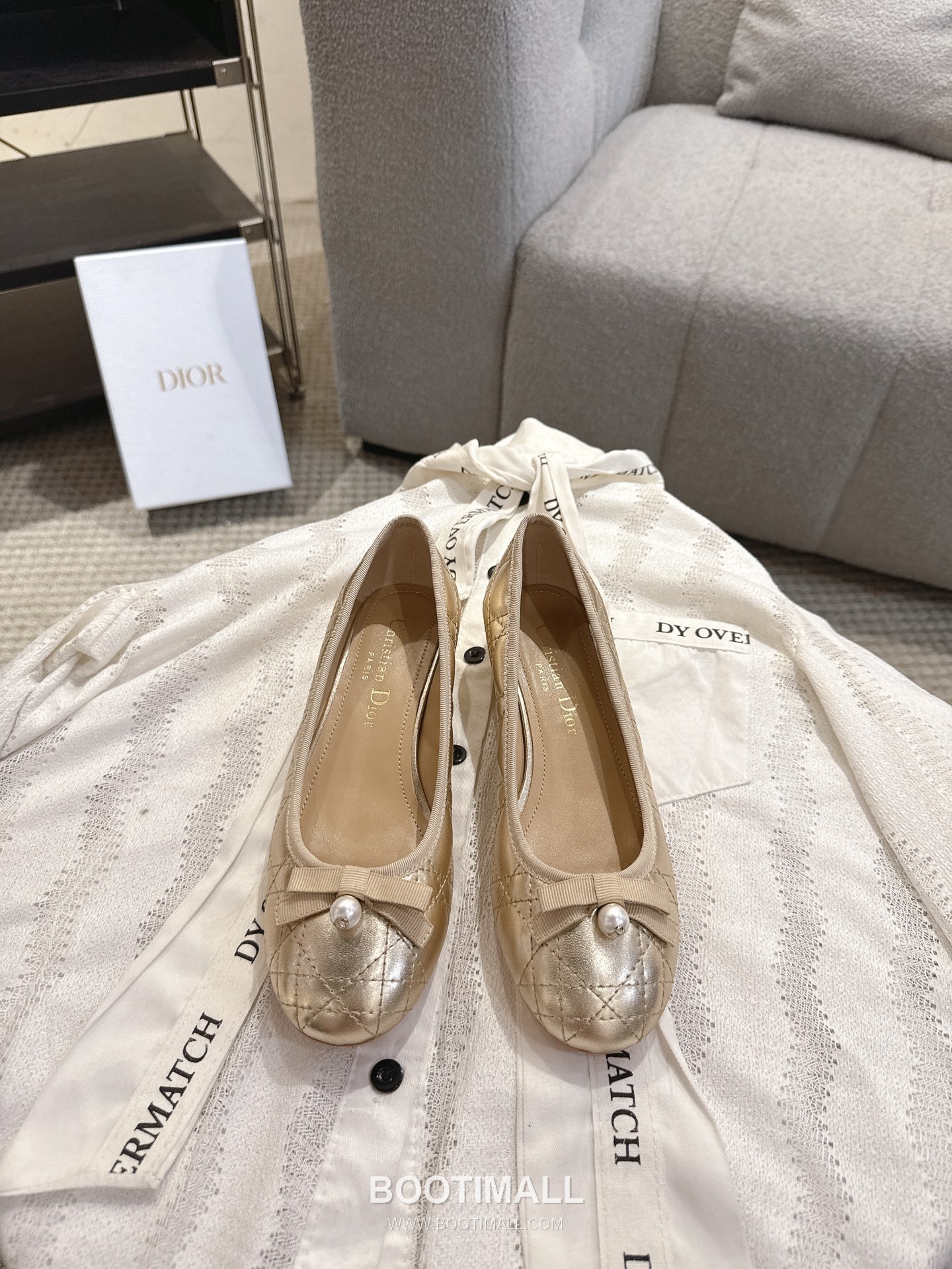 Dior CD Pearl Quilted Lambskin Ballet Flat Shoes 디올 CD 펄 퀼팅 램스킨 발레 플랫 슈즈 1