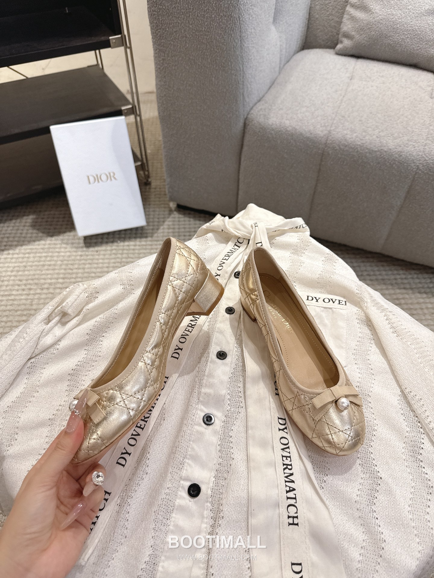 Dior CD Pearl Quilted Lambskin Ballet Flat Shoes 디올 CD 펄 퀼팅 램스킨 발레 플랫 슈즈 2