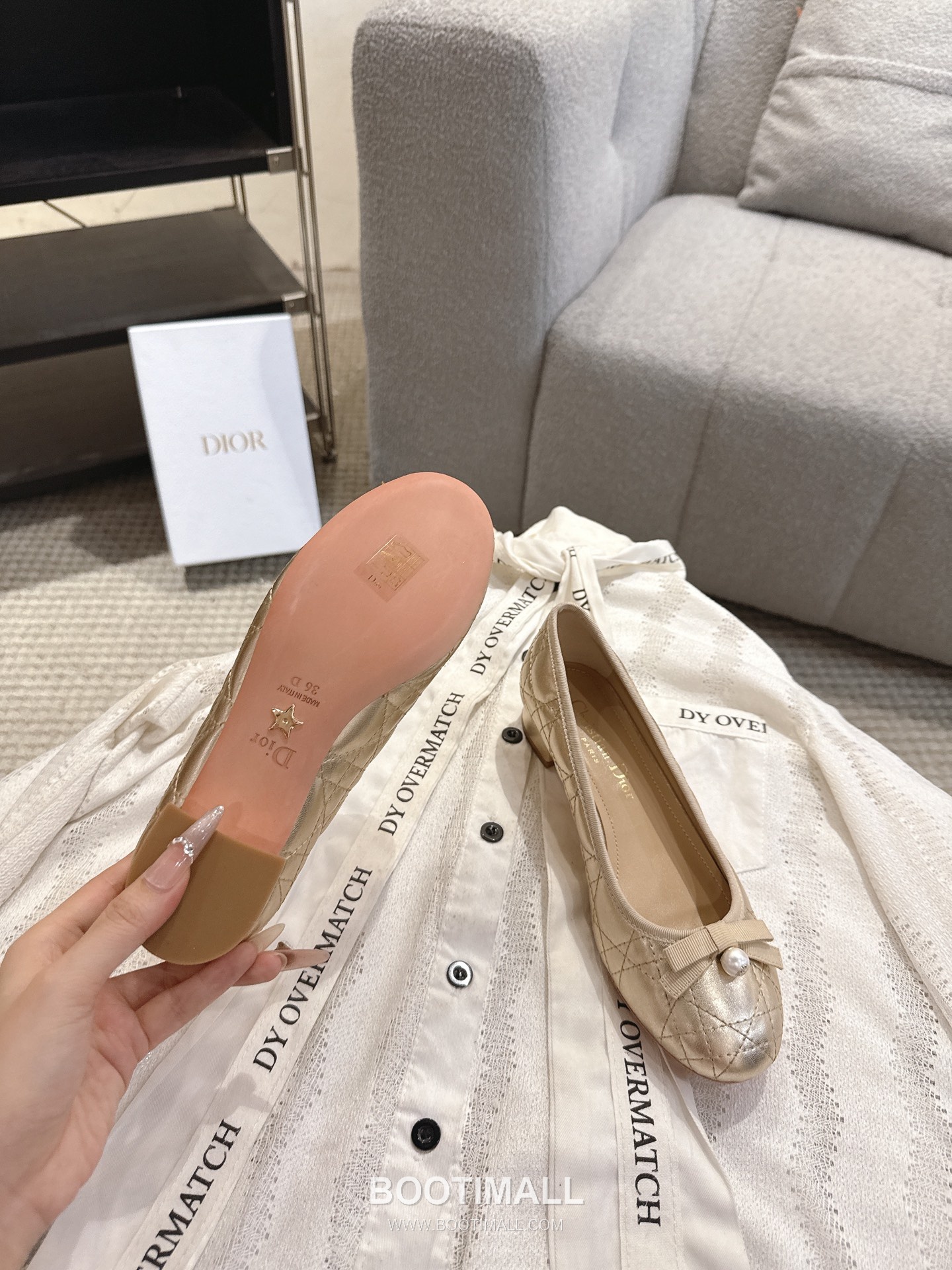 Dior CD Pearl Quilted Lambskin Ballet Flat Shoes 디올 CD 펄 퀼팅 램스킨 발레 플랫 슈즈 6