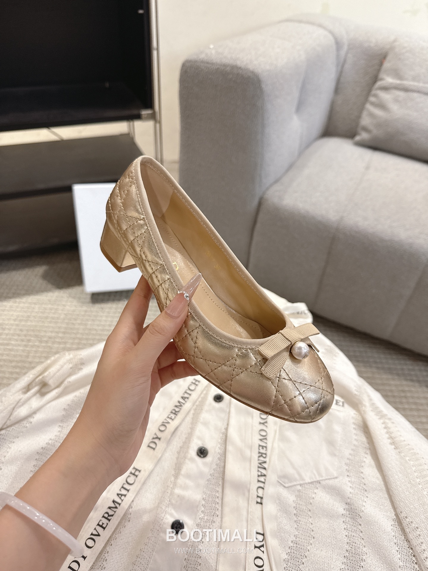 Dior CD Pearl Quilted Lambskin Ballet Flat Shoes 디올 CD 펄 퀼팅 램스킨 발레 플랫 슈즈 8