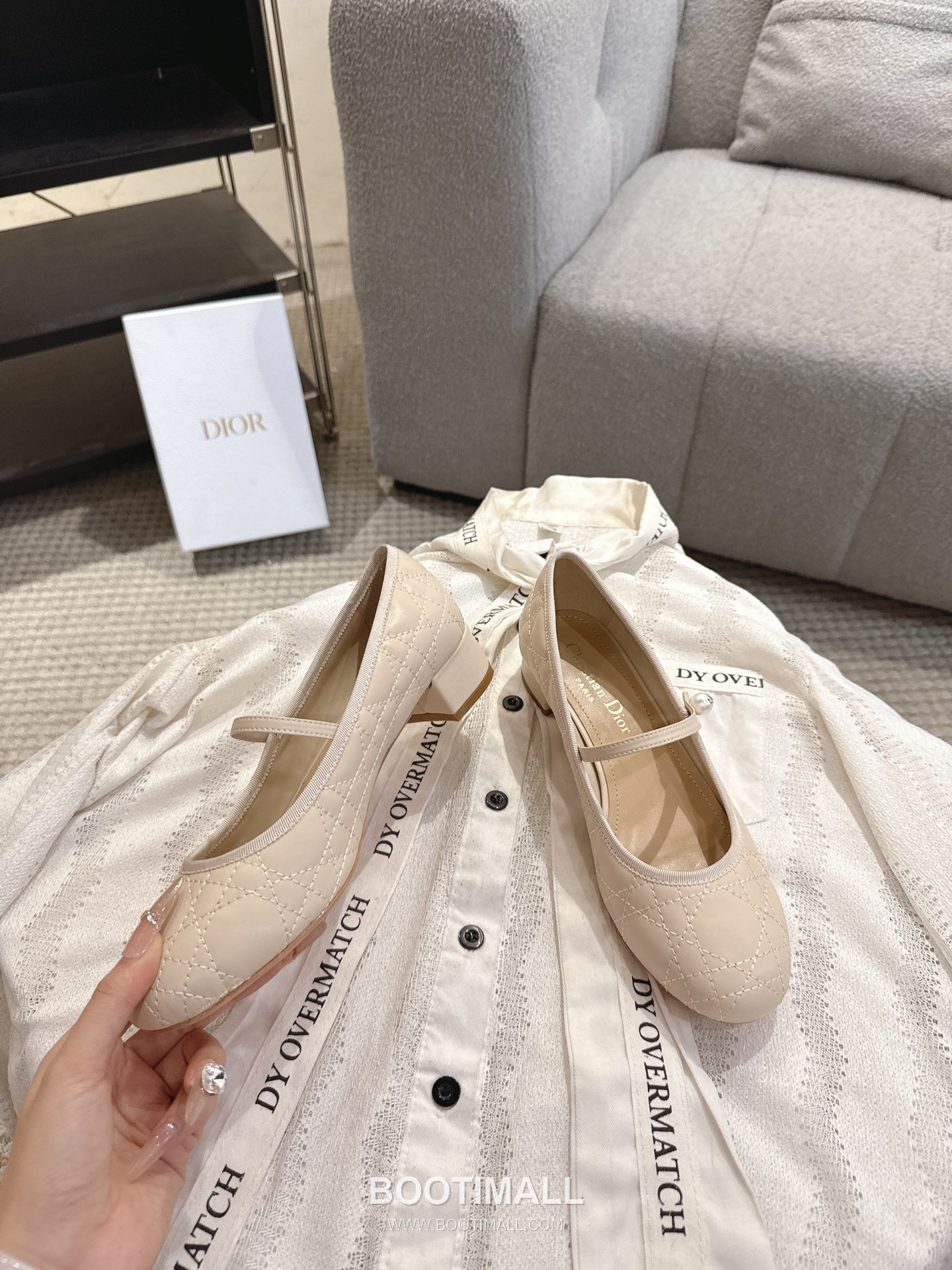 Dior CD Pearl Quilted Lambskin Ballet Flat Shoes 디올 CD 펄 퀼팅 램스킨 발레 플랫 슈즈 3
