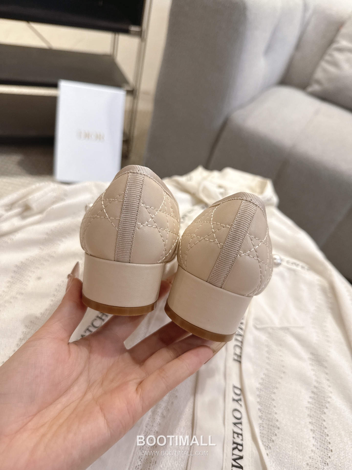 Dior CD Pearl Quilted Lambskin Ballet Flat Shoes 디올 CD 펄 퀼팅 램스킨 발레 플랫 슈즈 5