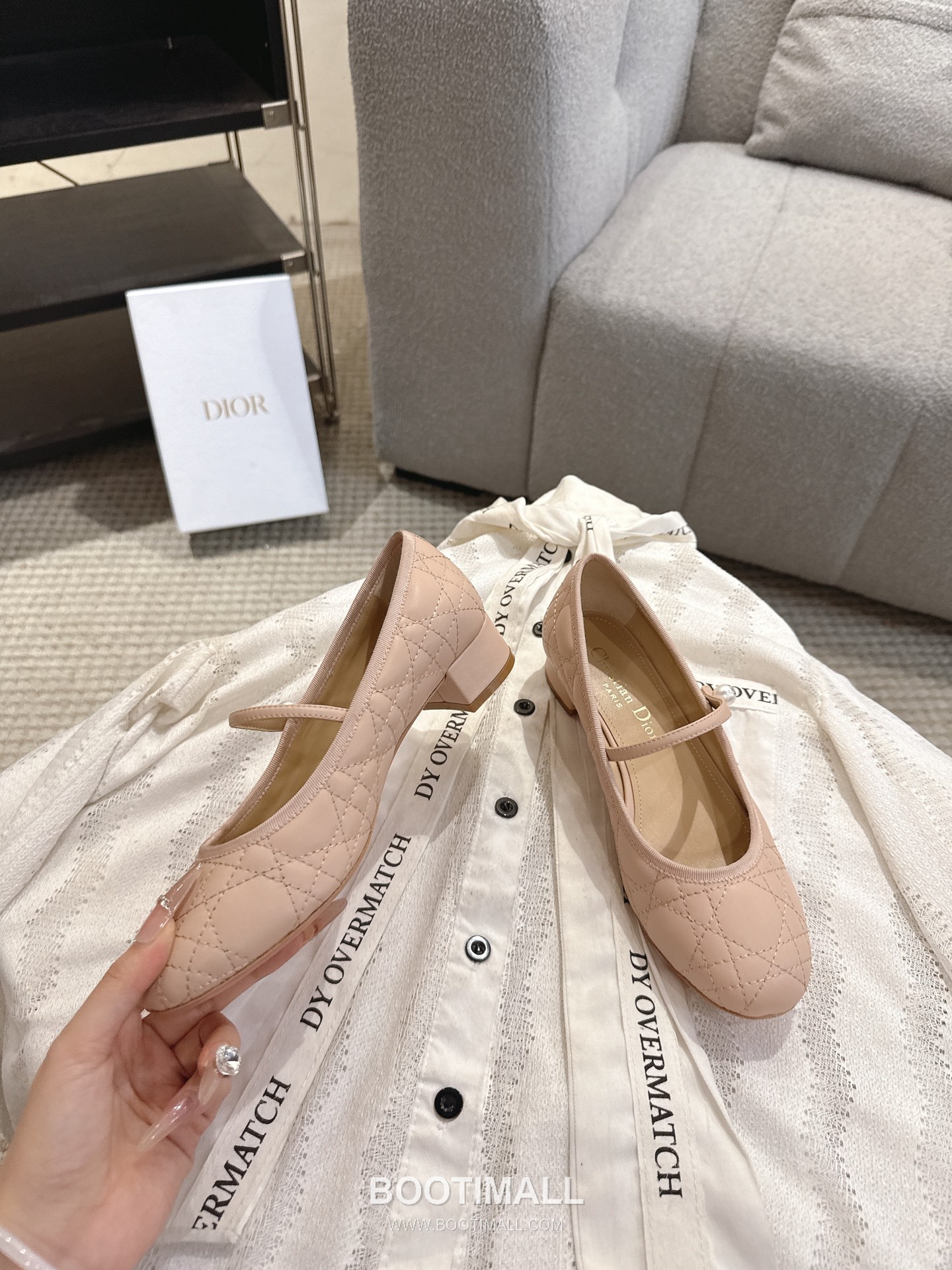 Dior CD Pearl Quilted Lambskin Ballet Flat Shoes 디올 CD 펄 퀼팅 램스킨 발레 플랫 슈즈 2