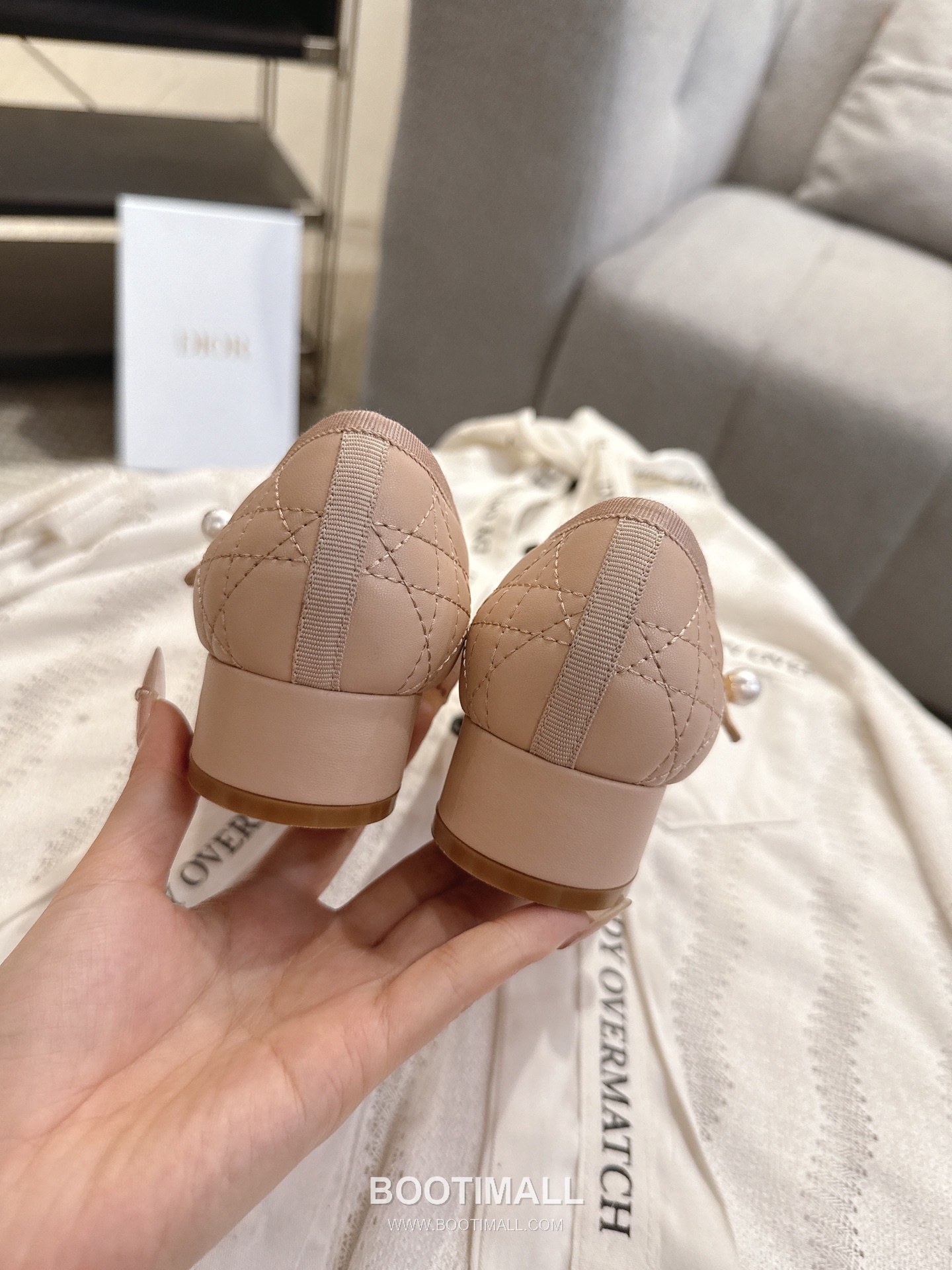 Dior CD Pearl Quilted Lambskin Ballet Flat Shoes 디올 CD 펄 퀼팅 램스킨 발레 플랫 슈즈 5