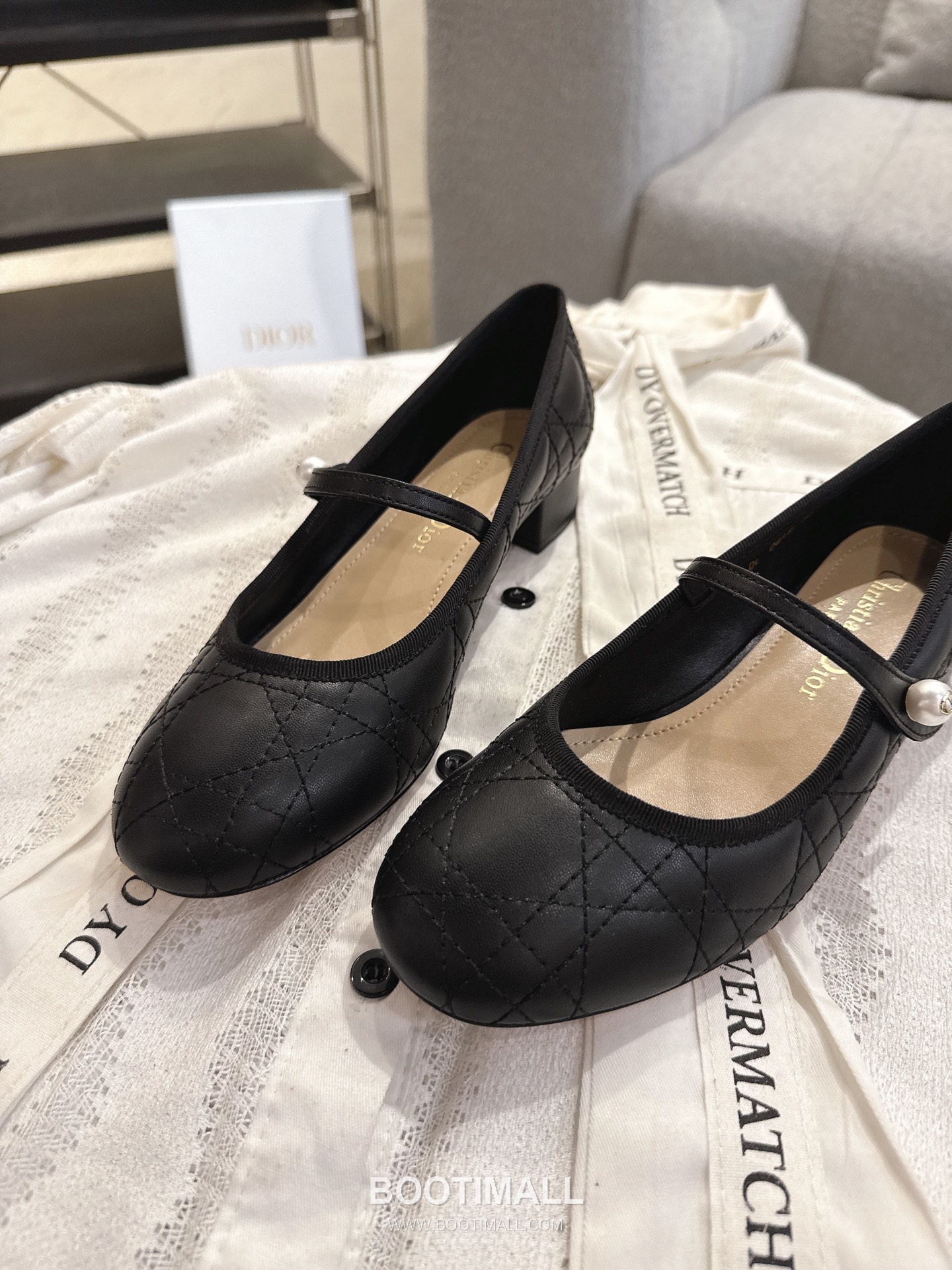 Dior CD Pearl Quilted Lambskin Ballet Flat Shoes 디올 CD 펄 퀼팅 램스킨 발레 플랫 슈즈 3