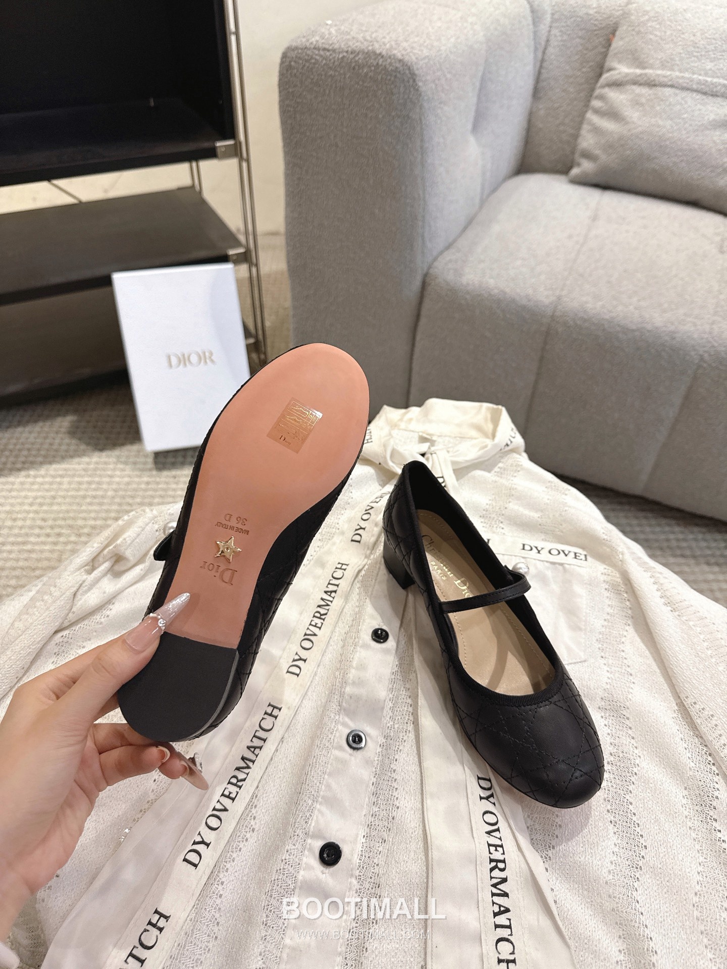 Dior CD Pearl Quilted Lambskin Ballet Flat Shoes 디올 CD 펄 퀼팅 램스킨 발레 플랫 슈즈 5