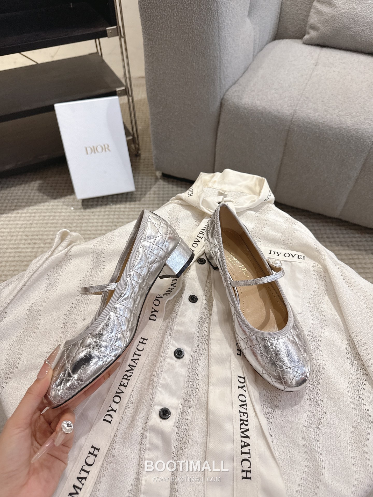 Dior CD Pearl Quilted Lambskin Ballet Flat Shoes 디올 CD 펄 퀼팅 램스킨 발레 플랫 슈즈 2