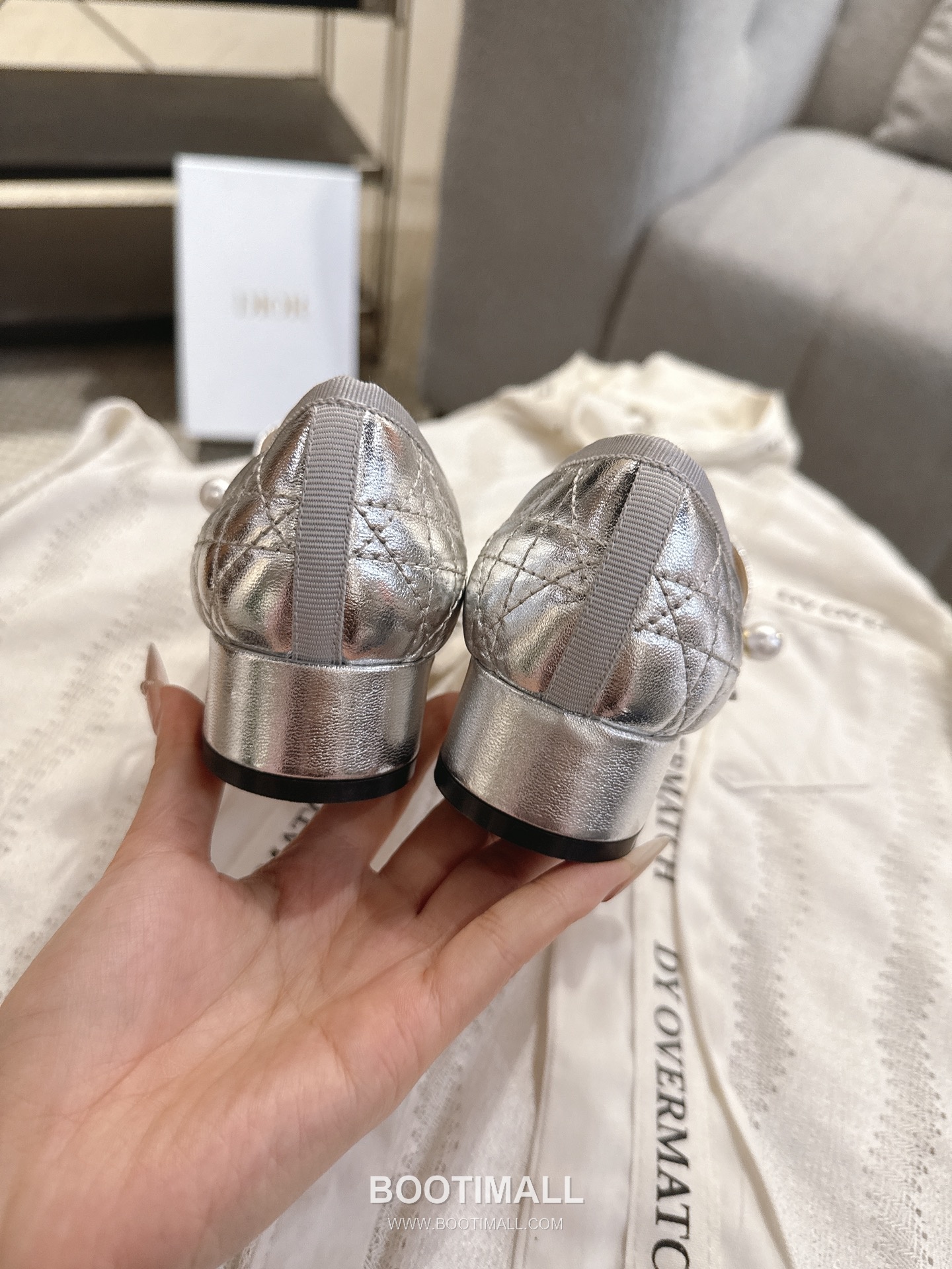 Dior CD Pearl Quilted Lambskin Ballet Flat Shoes 디올 CD 펄 퀼팅 램스킨 발레 플랫 슈즈 5