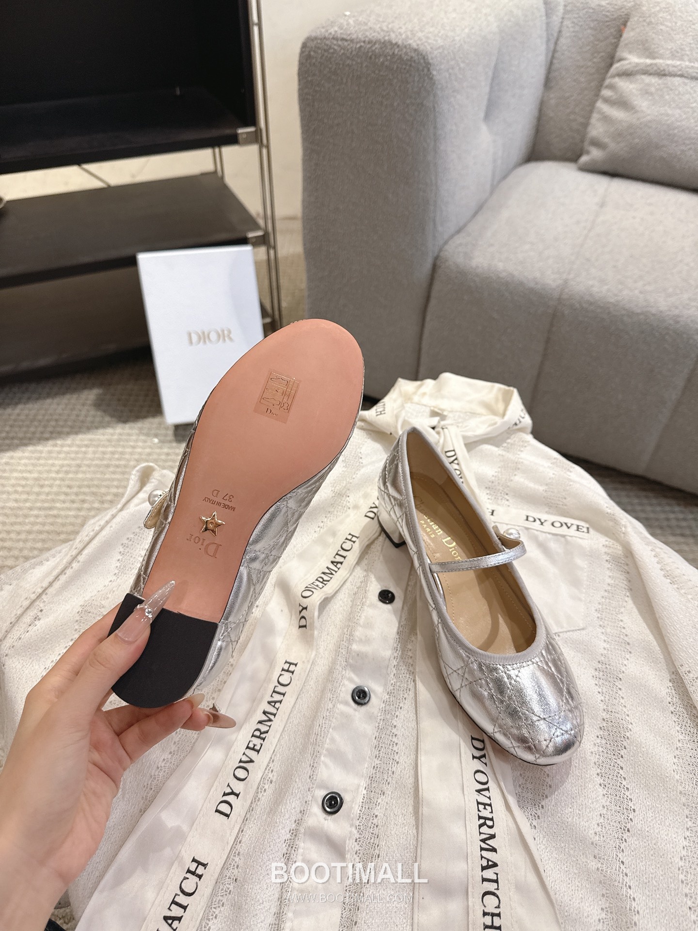 Dior CD Pearl Quilted Lambskin Ballet Flat Shoes 디올 CD 펄 퀼팅 램스킨 발레 플랫 슈즈 6