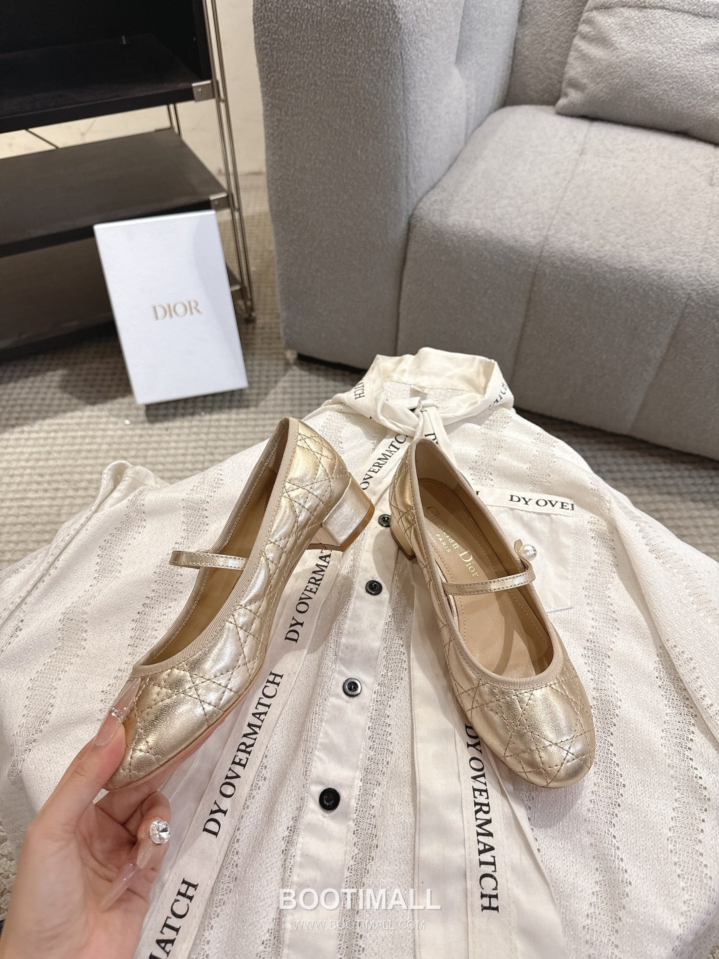 Dior CD Pearl Quilted Lambskin Ballet Flat Shoes 디올 CD 펄 퀼팅 램스킨 발레 플랫 슈즈 2
