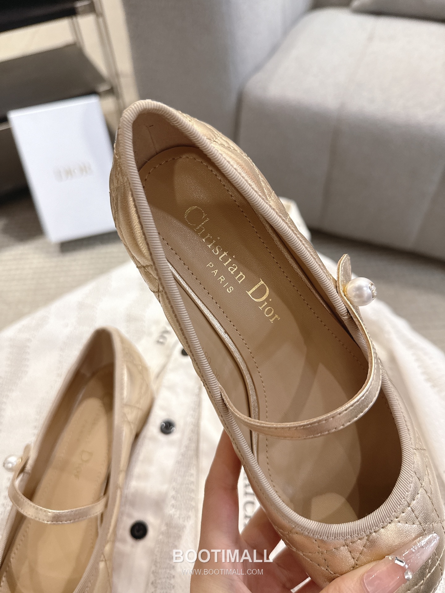 Dior CD Pearl Quilted Lambskin Ballet Flat Shoes 디올 CD 펄 퀼팅 램스킨 발레 플랫 슈즈 4