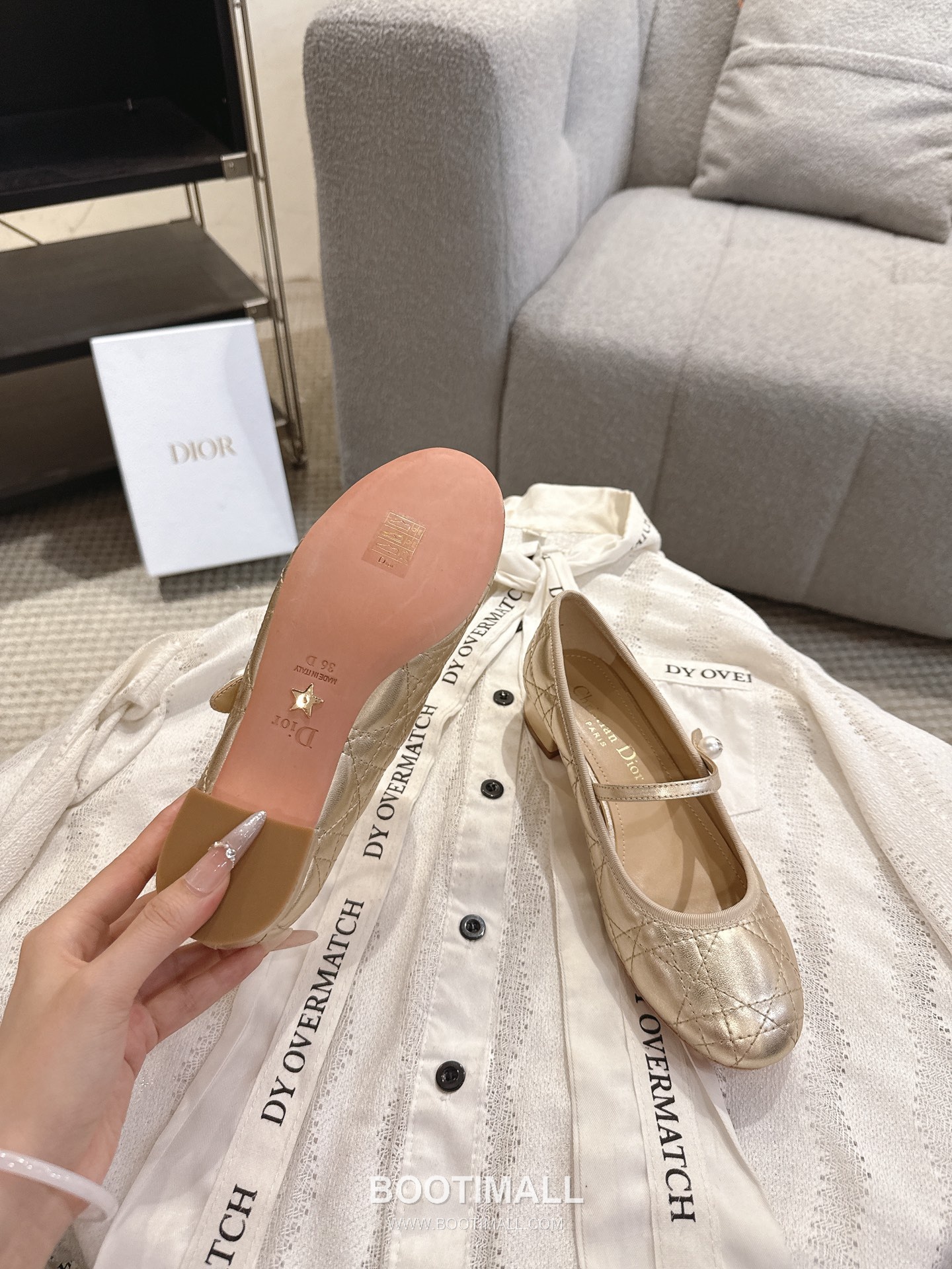 Dior CD Pearl Quilted Lambskin Ballet Flat Shoes 디올 CD 펄 퀼팅 램스킨 발레 플랫 슈즈 6