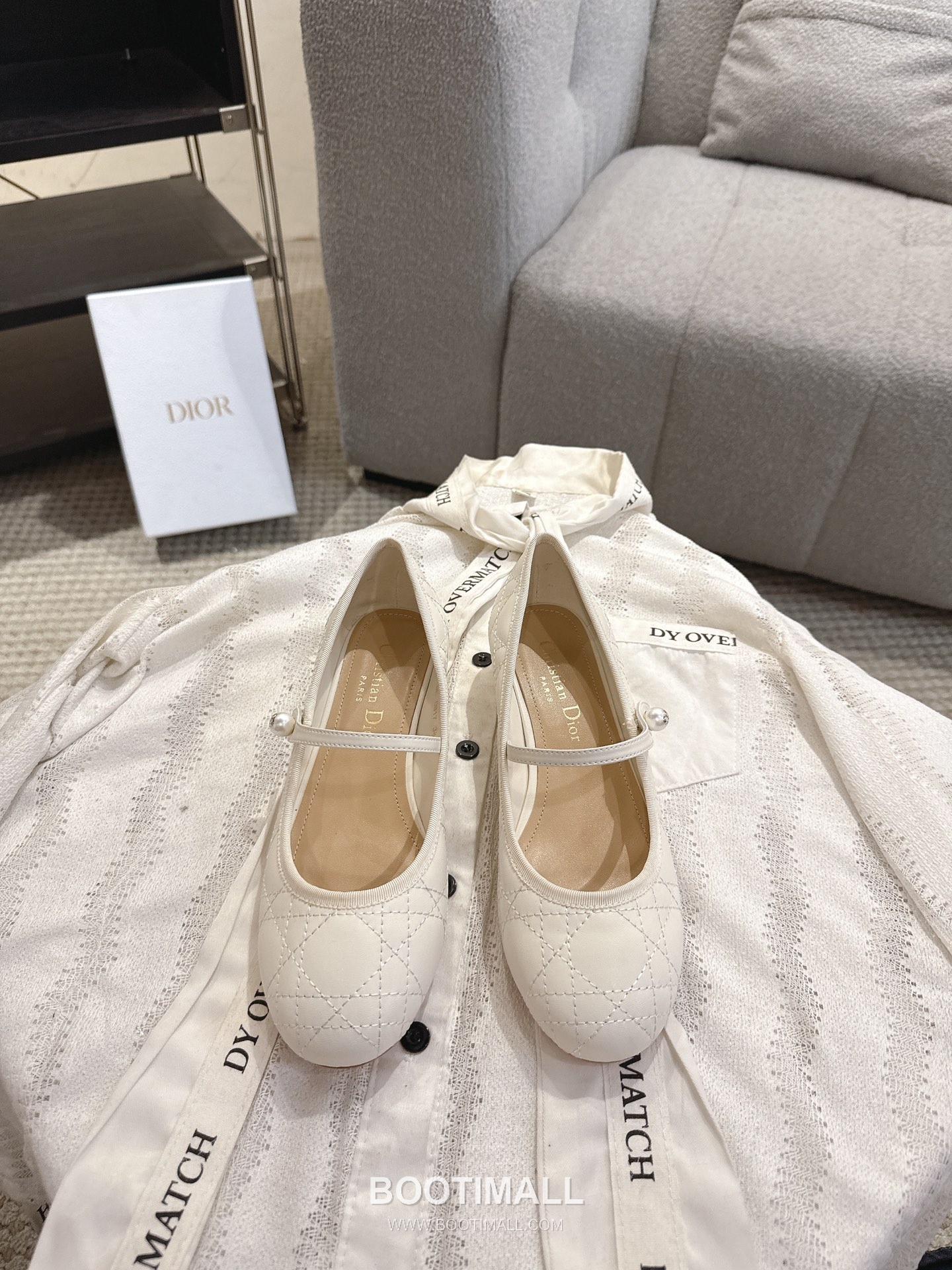 Dior CD Pearl Quilted Lambskin Ballet Flat Shoes 디올 CD 펄 퀼팅 램스킨 발레 플랫 슈즈 1