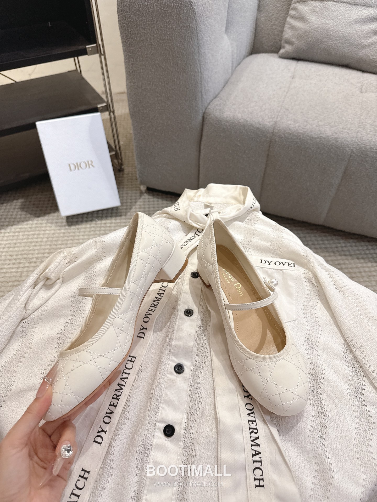 Dior CD Pearl Quilted Lambskin Ballet Flat Shoes 디올 CD 펄 퀼팅 램스킨 발레 플랫 슈즈 2