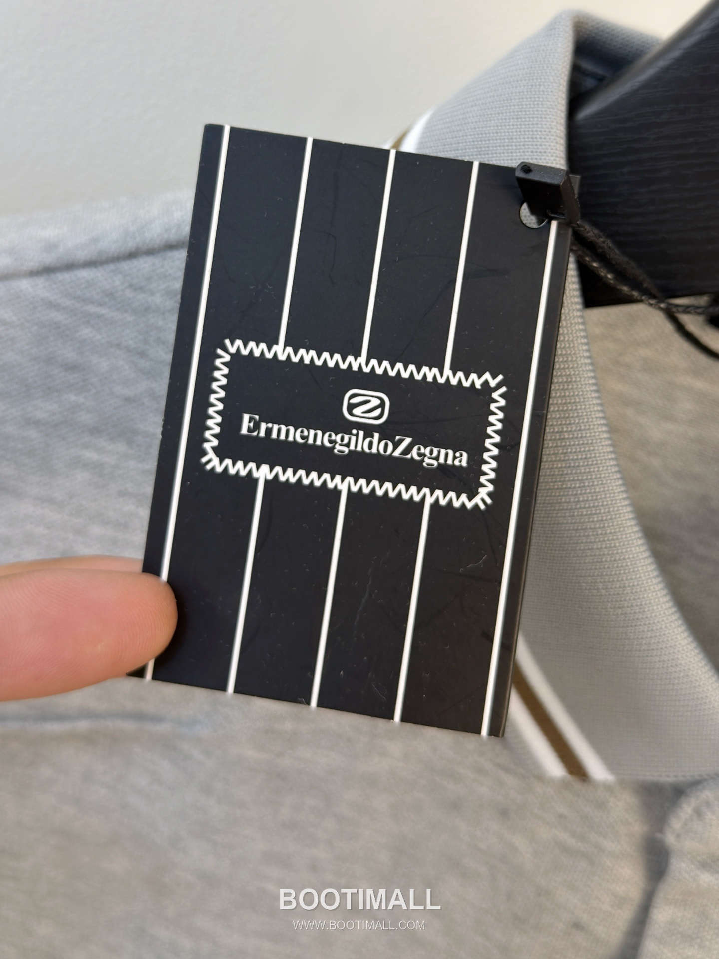 Zegna Logo Cotton Pique Polo Shirt White Navy 제냐 로고 코튼 피케 폴로 셔츠 화이트 네이비 5