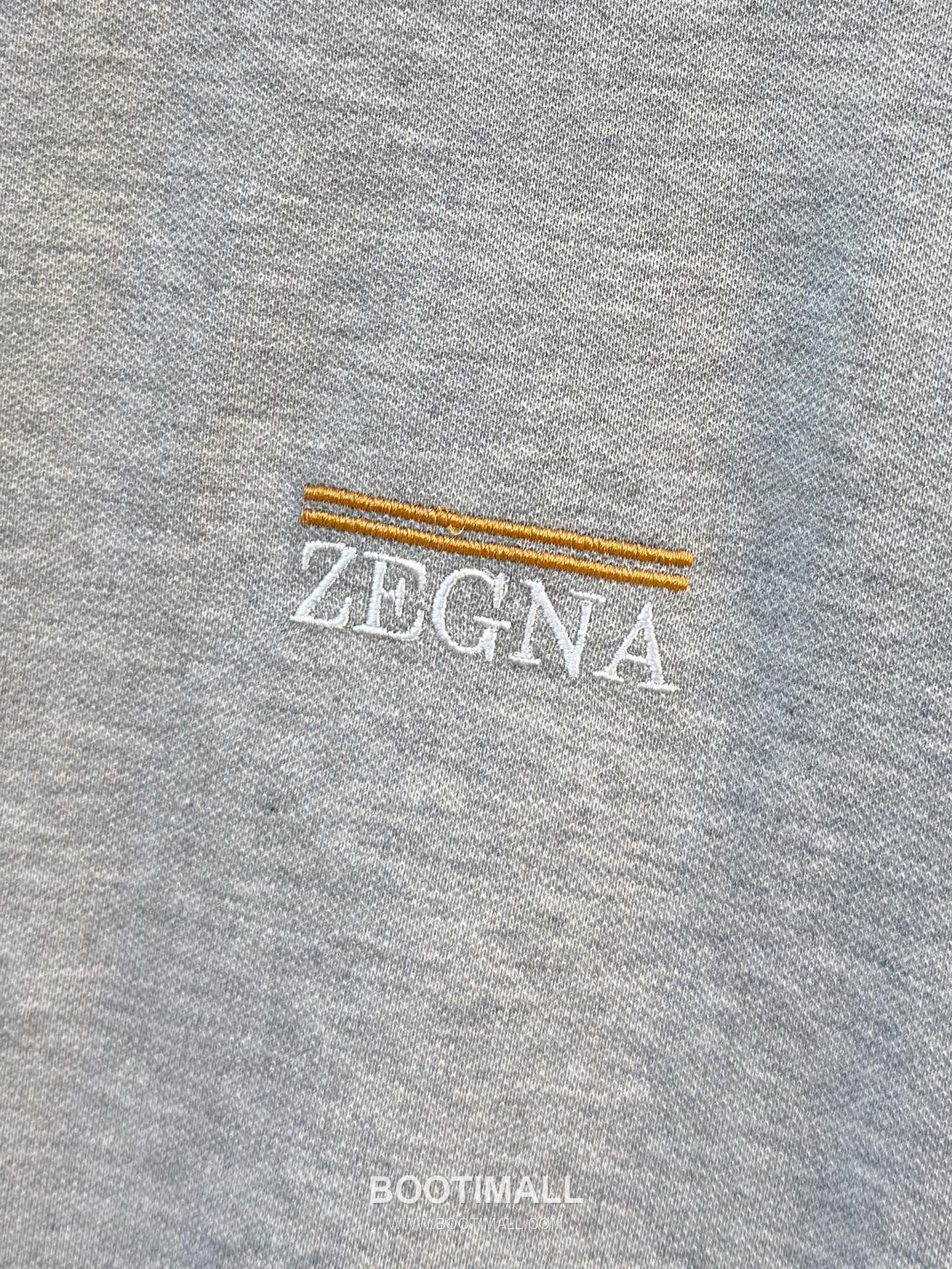 Zegna Logo Cotton Pique Polo Shirt White Navy 제냐 로고 코튼 피케 폴로 셔츠 화이트 네이비 6