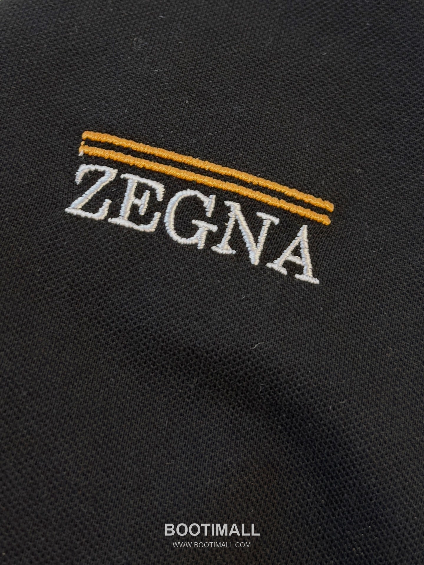 Zegna Logo Cotton Pique Polo Shirt White Navy 제냐 로고 코튼 피케 폴로 셔츠 화이트 네이비 5
