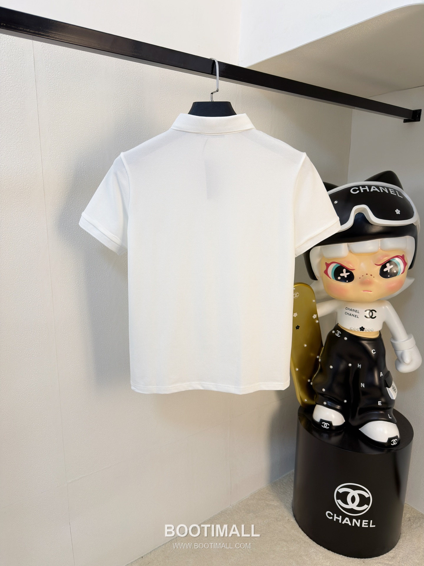 Prada Logo Pique Cotton Polo Shirt Black White 프라다 로고 피케 코튼 폴로 셔츠 블랙 화이트 9