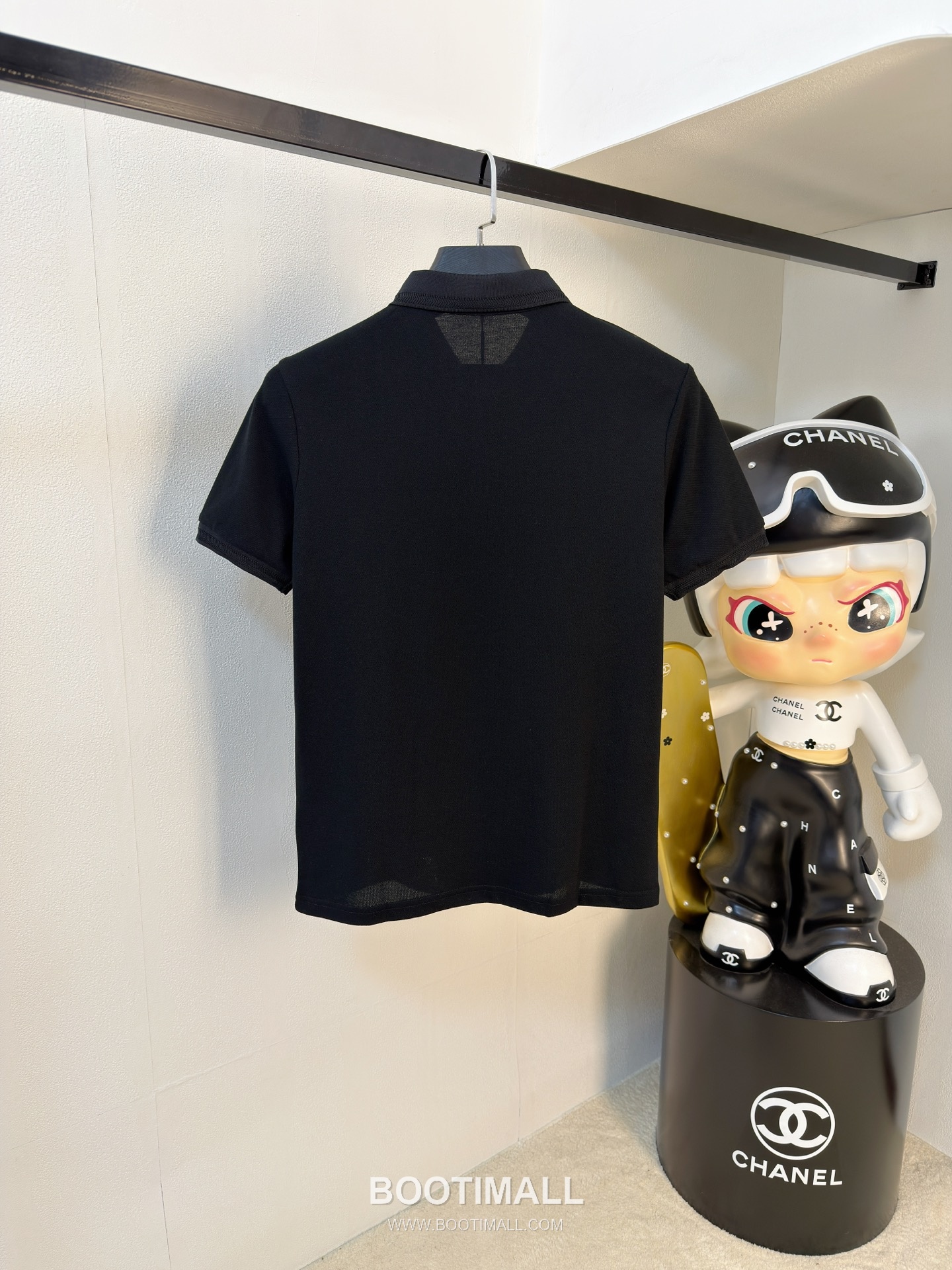 Prada Logo Pique Cotton Polo Shirt Black White 프라다 로고 피케 코튼 폴로 셔츠 블랙 화이트 8