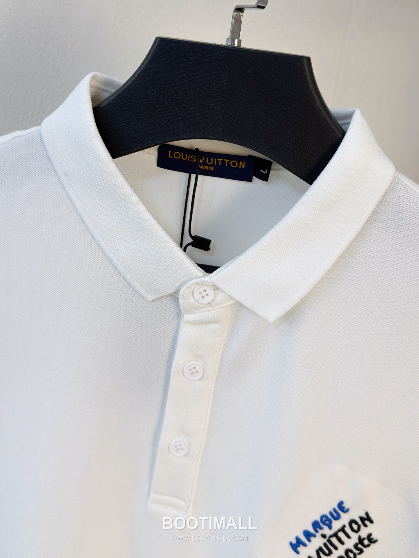 Louis Vuitton Logo Pique Cotton Polo Shirt White 루이비통 로고 피케 코튼 폴로 셔츠 화이트 3