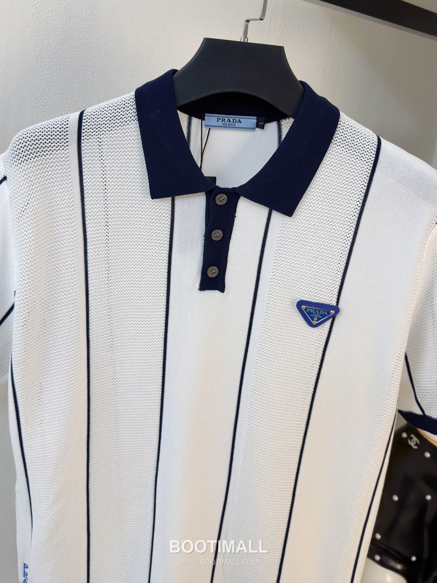 Prada Premium Knit Short Sleeve T-Shirt Navy 프라다 프리미엄 니트 반팔 티셔츠 네이비 2