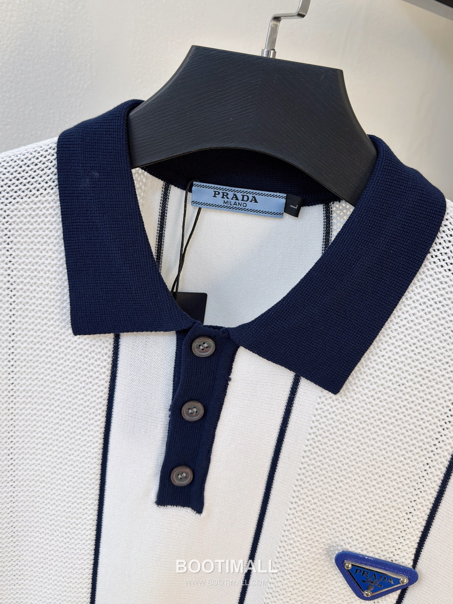 Prada Premium Knit Short Sleeve T-Shirt Navy 프라다 프리미엄 니트 반팔 티셔츠 네이비 3