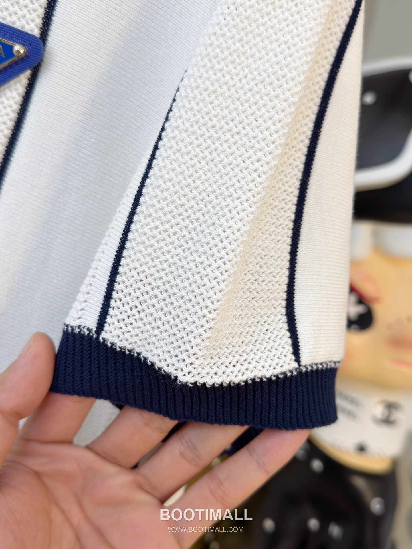 Prada Premium Knit Short Sleeve T-Shirt Navy 프라다 프리미엄 니트 반팔 티셔츠 네이비 6