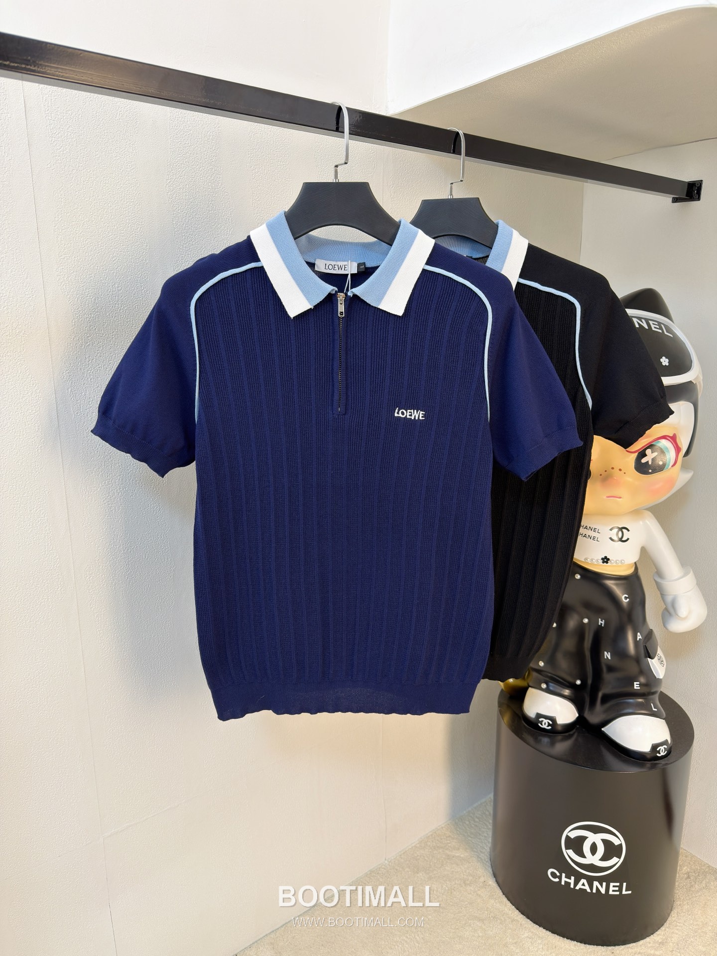 Loewe Premium Knit Short Sleeve T-Shirt Navy 로에베 프리미엄 니트 반팔 티셔츠 네이비 1