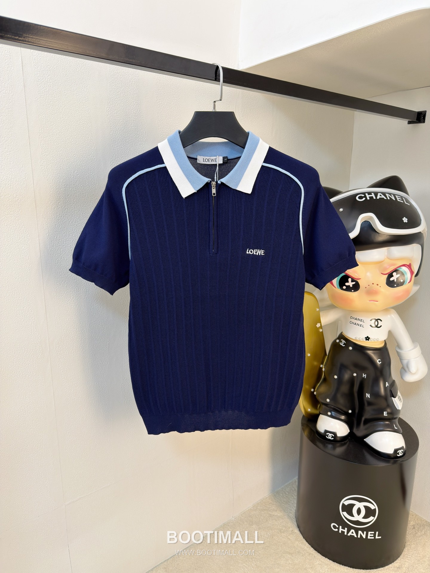 Loewe Premium Knit Short Sleeve T-Shirt Navy 로에베 프리미엄 니트 반팔 티셔츠 네이비 2