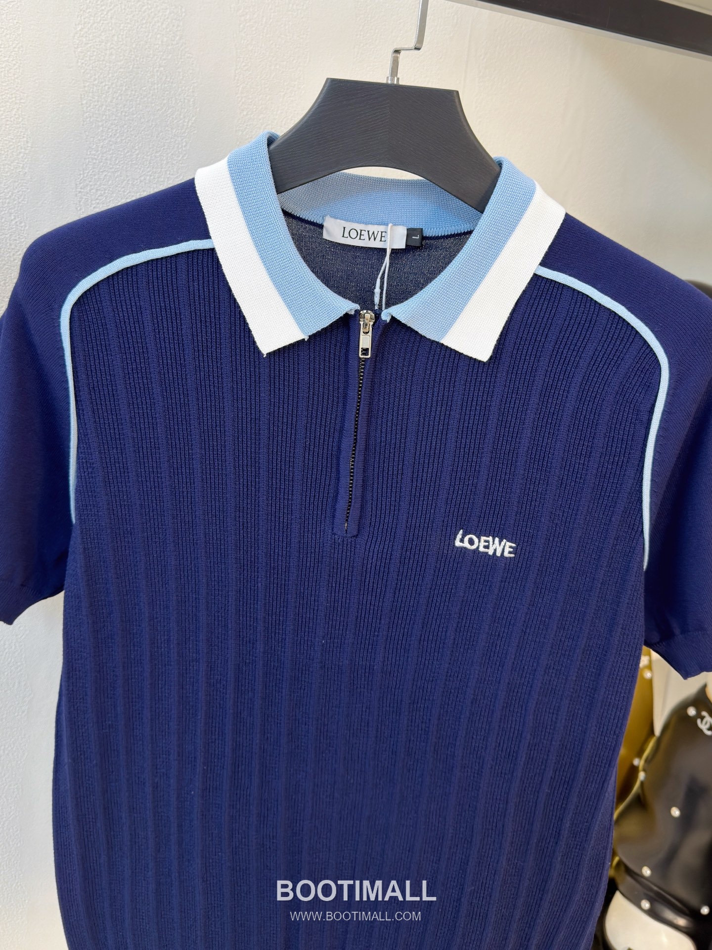 Loewe Premium Knit Short Sleeve T-Shirt Navy 로에베 프리미엄 니트 반팔 티셔츠 네이비 3