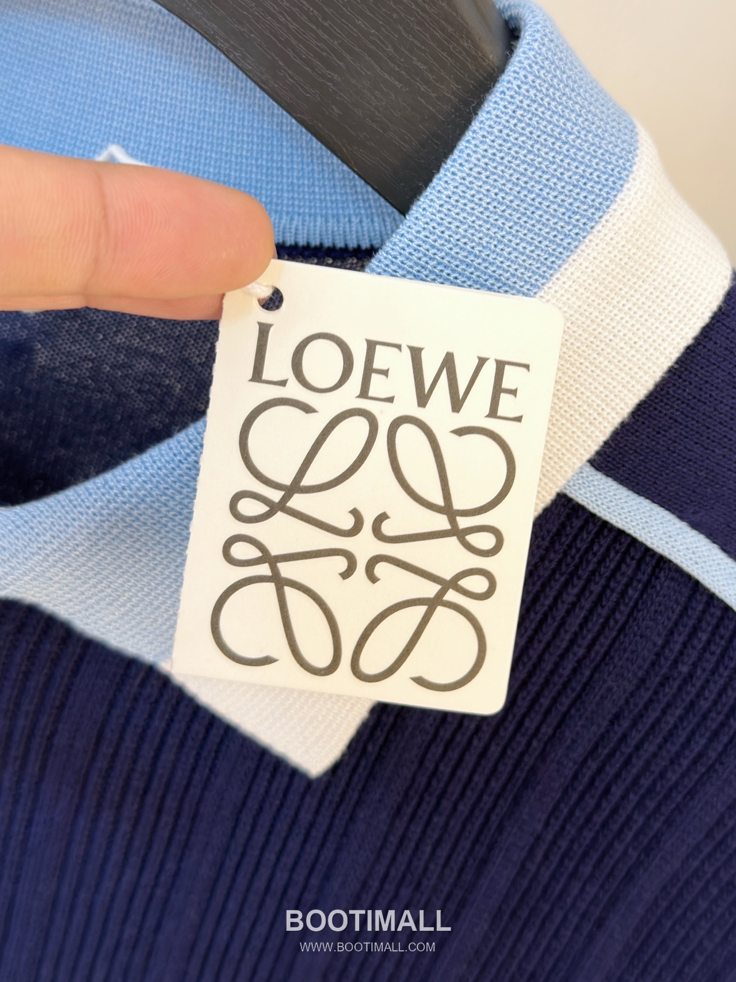 Loewe Premium Knit Short Sleeve T-Shirt Navy 로에베 프리미엄 니트 반팔 티셔츠 네이비 5