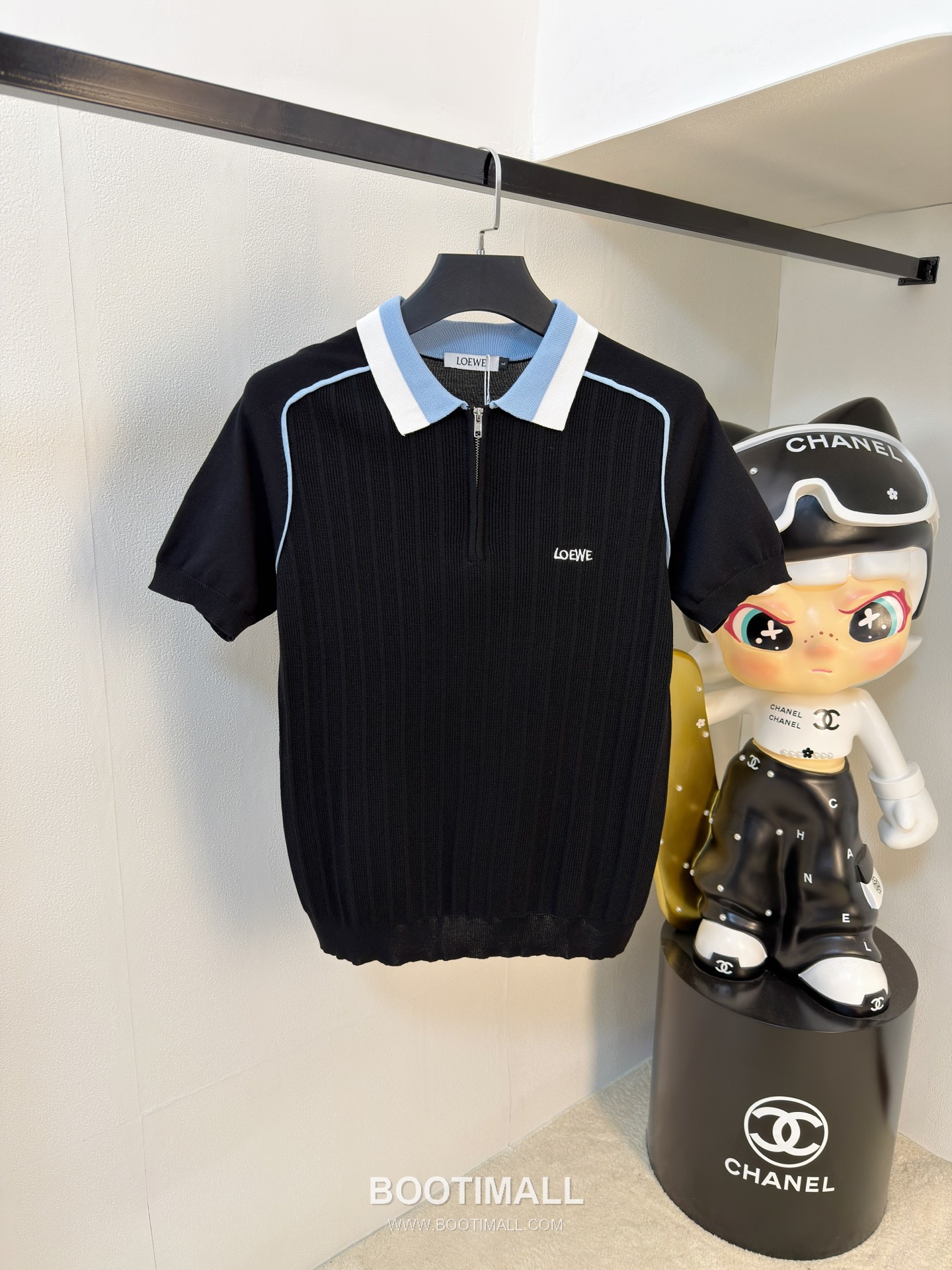 Loewe Premium Knit Short Sleeve T-Shirt Navy 로에베 프리미엄 니트 반팔 티셔츠 네이비 1