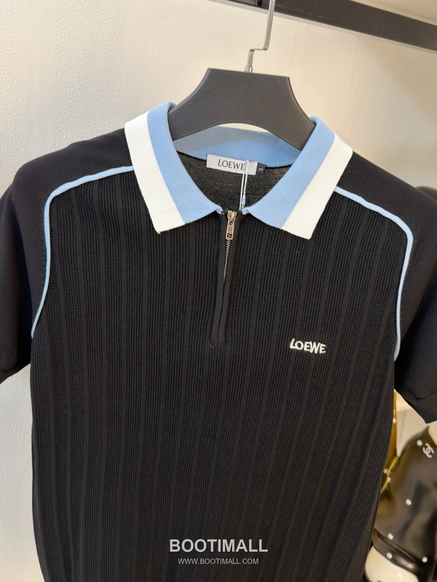 Loewe Premium Knit Short Sleeve T-Shirt Navy 로에베 프리미엄 니트 반팔 티셔츠 네이비 2