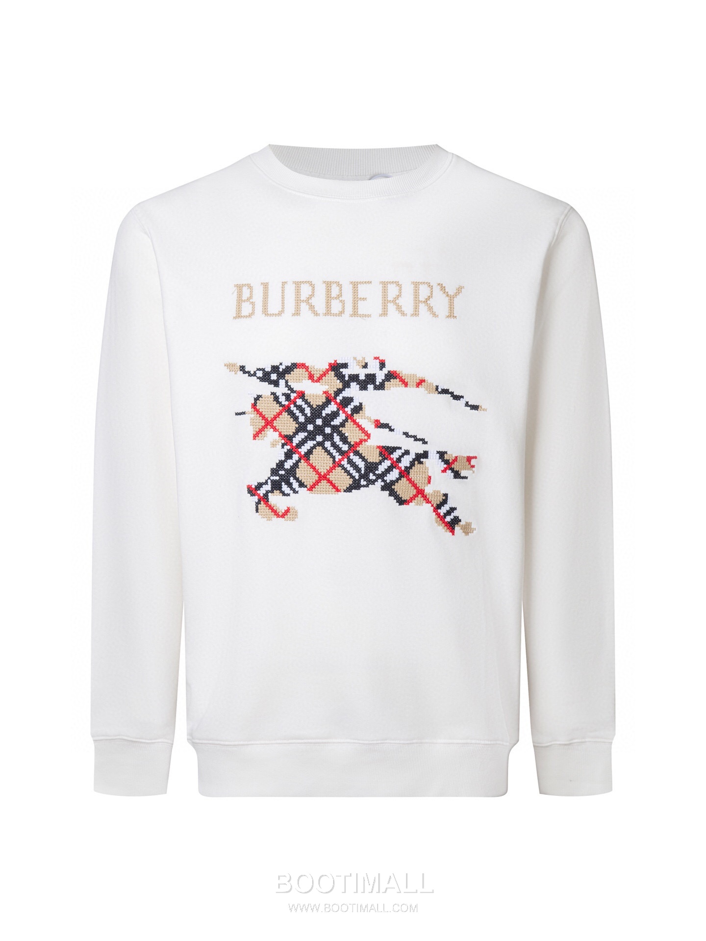 Burberry Equestrian Knight Embroidery Crew Neck Sweatshirt Black White 버버리 전마자수 라운드넥 맨투맨 블랙 화이트 1