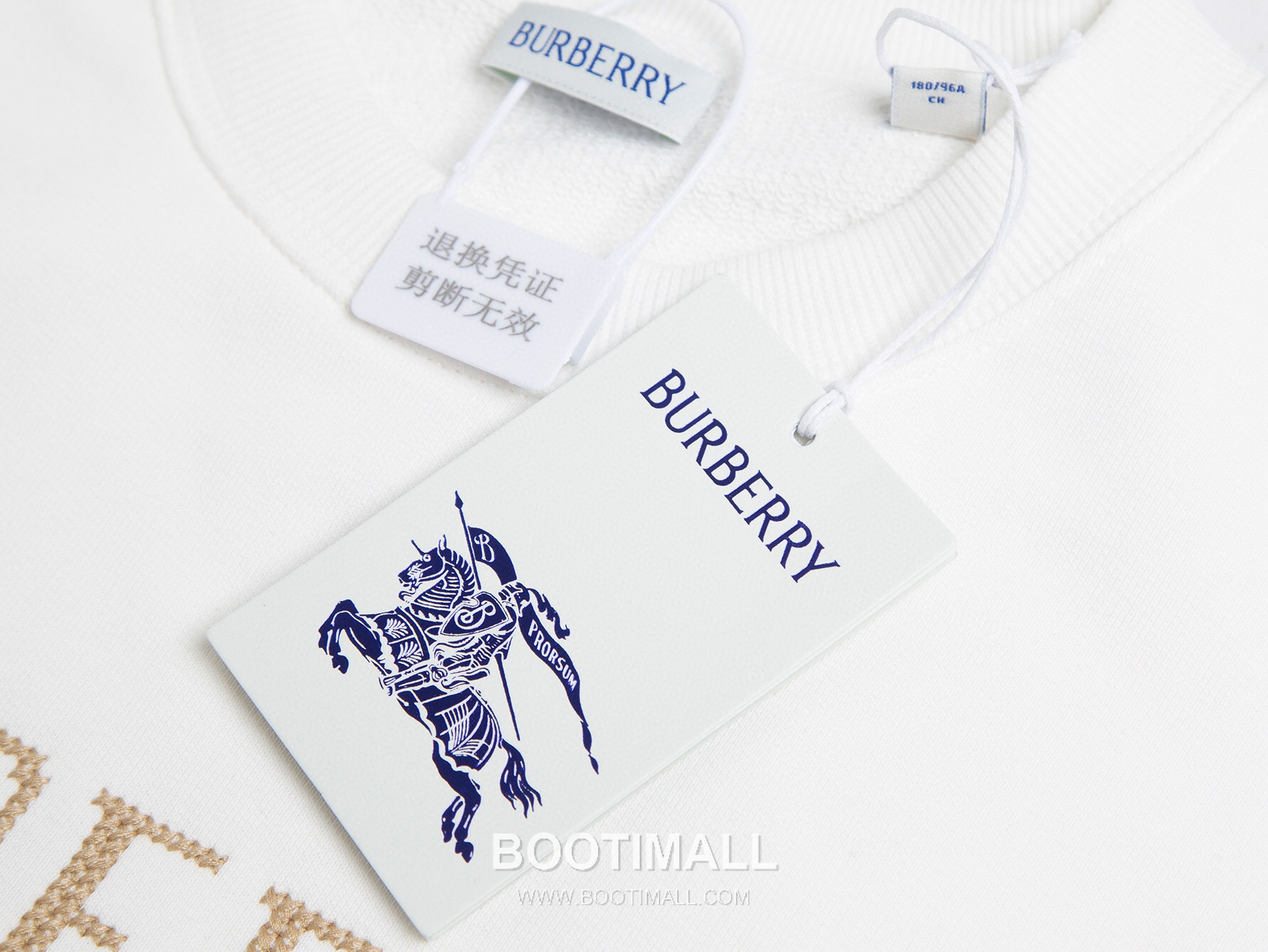 Burberry Equestrian Knight Embroidery Crew Neck Sweatshirt Black White 버버리 전마자수 라운드넥 맨투맨 블랙 화이트 4