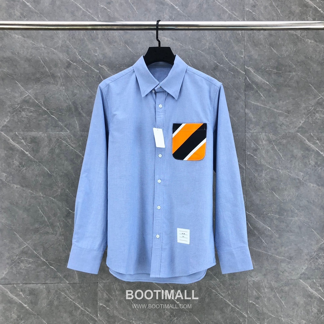Thom Browne Oxford Camouflage Pocket Shirt White Blue 톰브라운 옥스포드 카무플라주 포켓 셔츠 화이트 블루 1