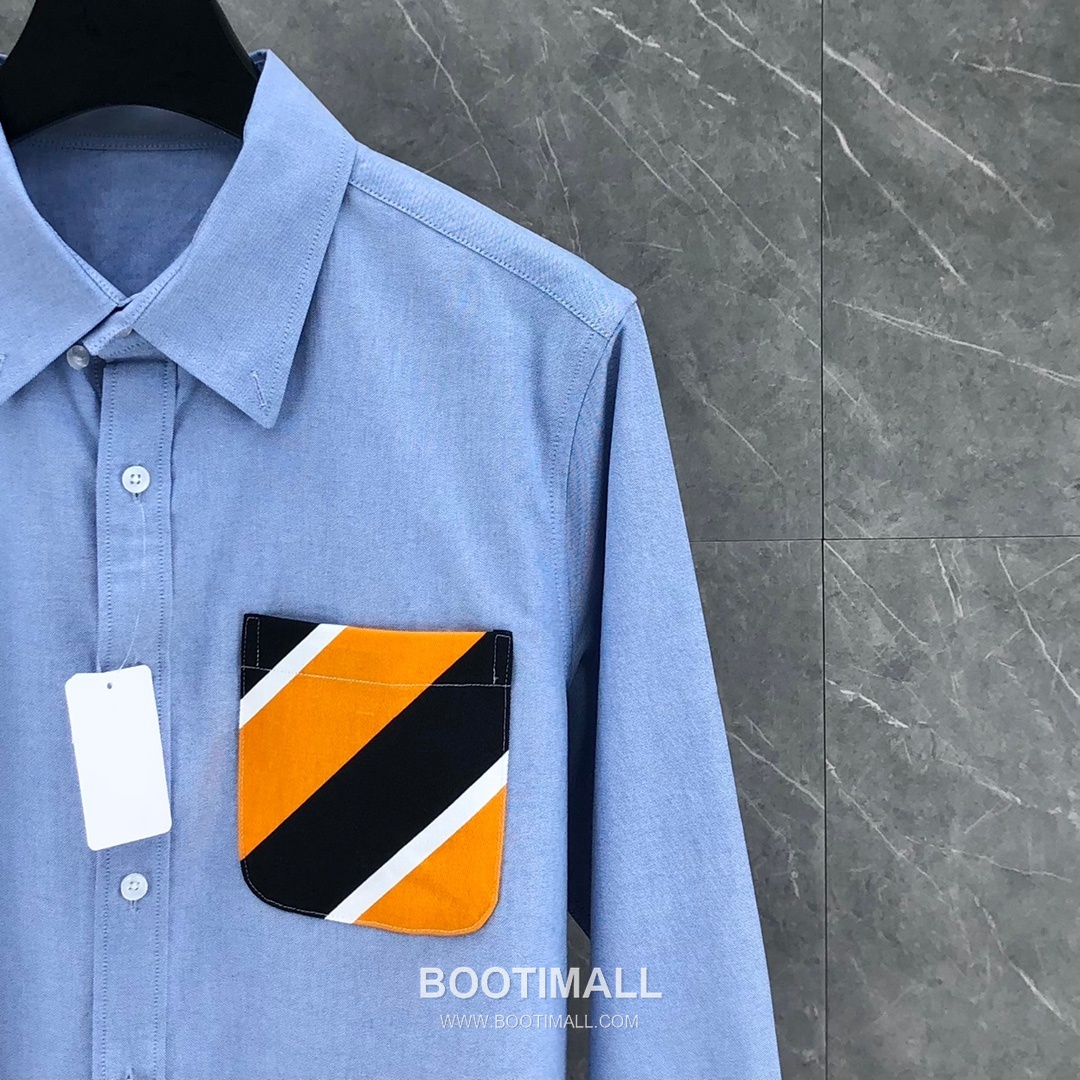 Thom Browne Oxford Camouflage Pocket Shirt White Blue 톰브라운 옥스포드 카무플라주 포켓 셔츠 화이트 블루 3