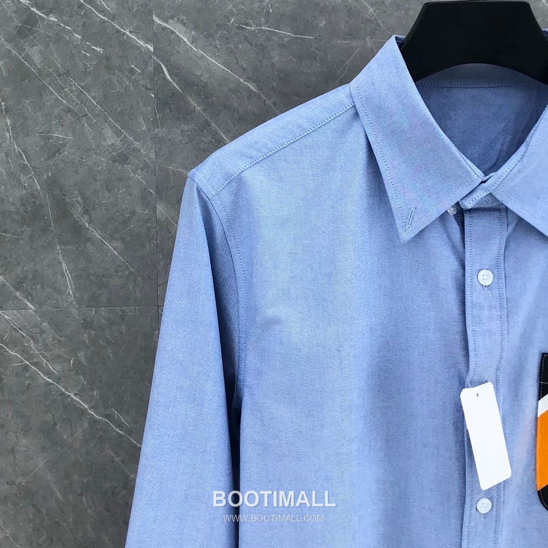 Thom Browne Oxford Camouflage Pocket Shirt White Blue 톰브라운 옥스포드 카무플라주 포켓 셔츠 화이트 블루 5