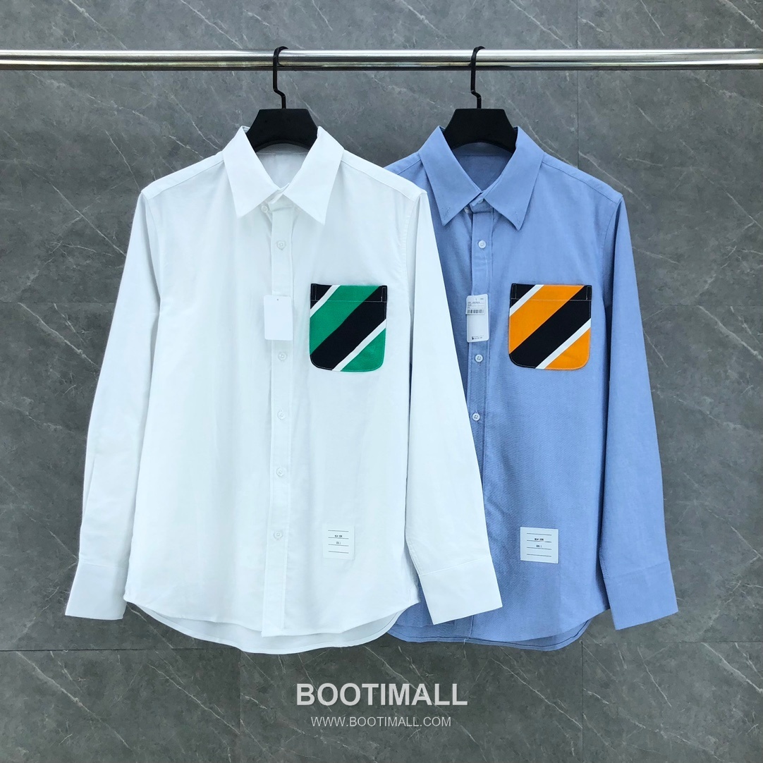 Thom Browne Oxford Camouflage Pocket Shirt White Blue 톰브라운 옥스포드 카무플라주 포켓 셔츠 화이트 블루 9