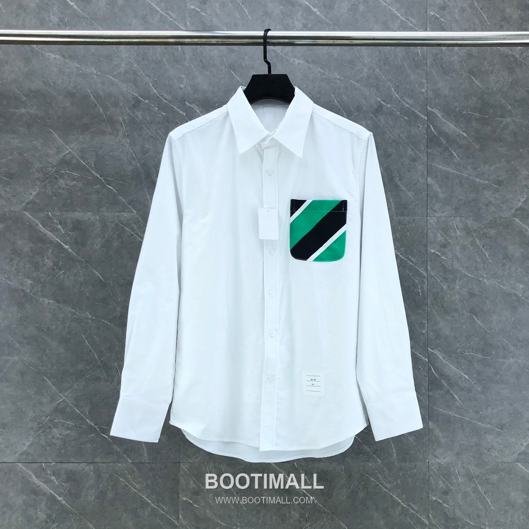 Thom Browne Oxford Camouflage Pocket Shirt White Blue 톰브라운 옥스포드 카무플라주 포켓 셔츠 화이트 블루 1