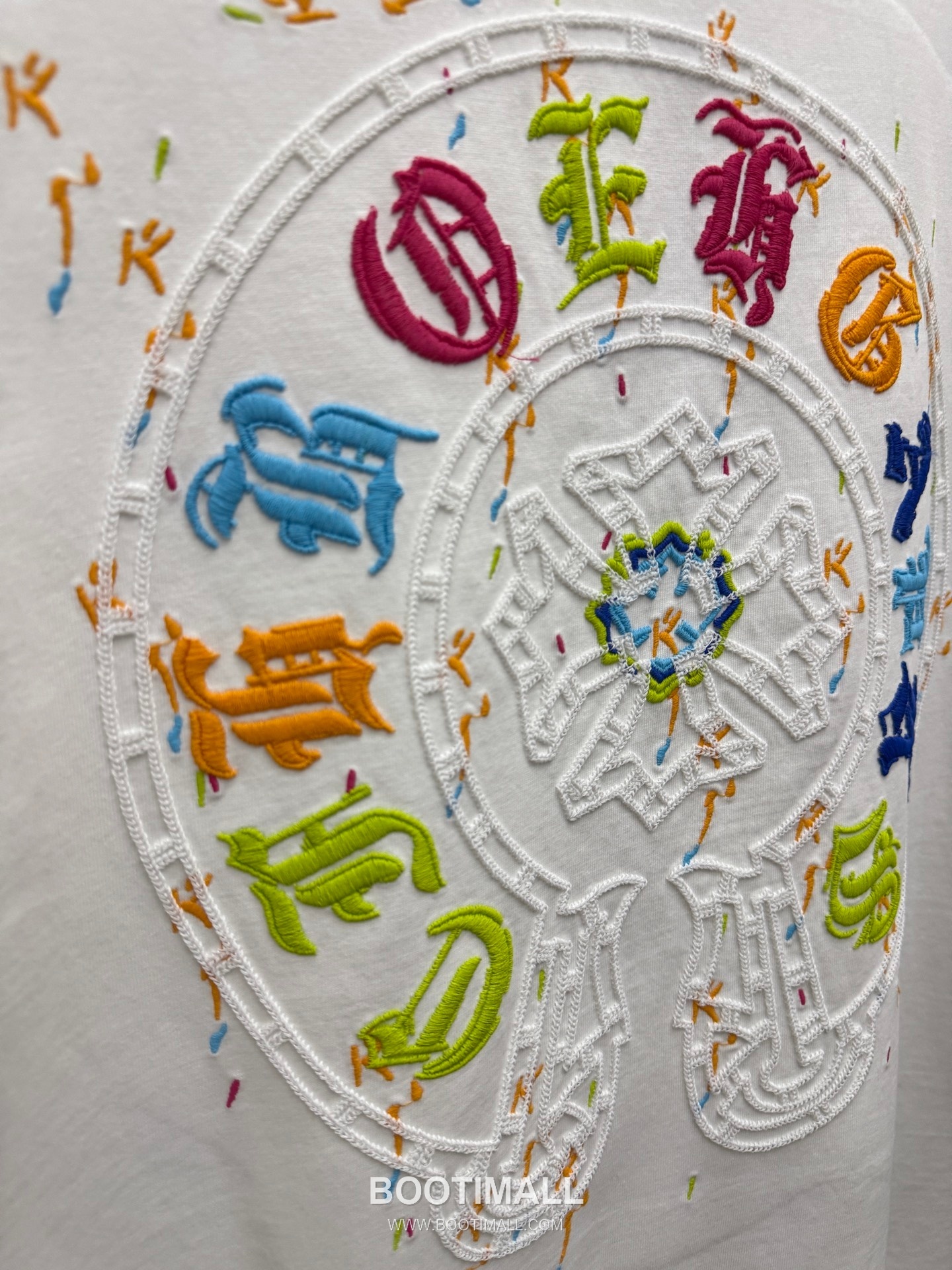 Chrome Hearts Colorful Embroidered Hollow Short Sleeve T-Shirt 크롬하츠 컬러풀 자수 중공 반팔 티셔츠 -3 8