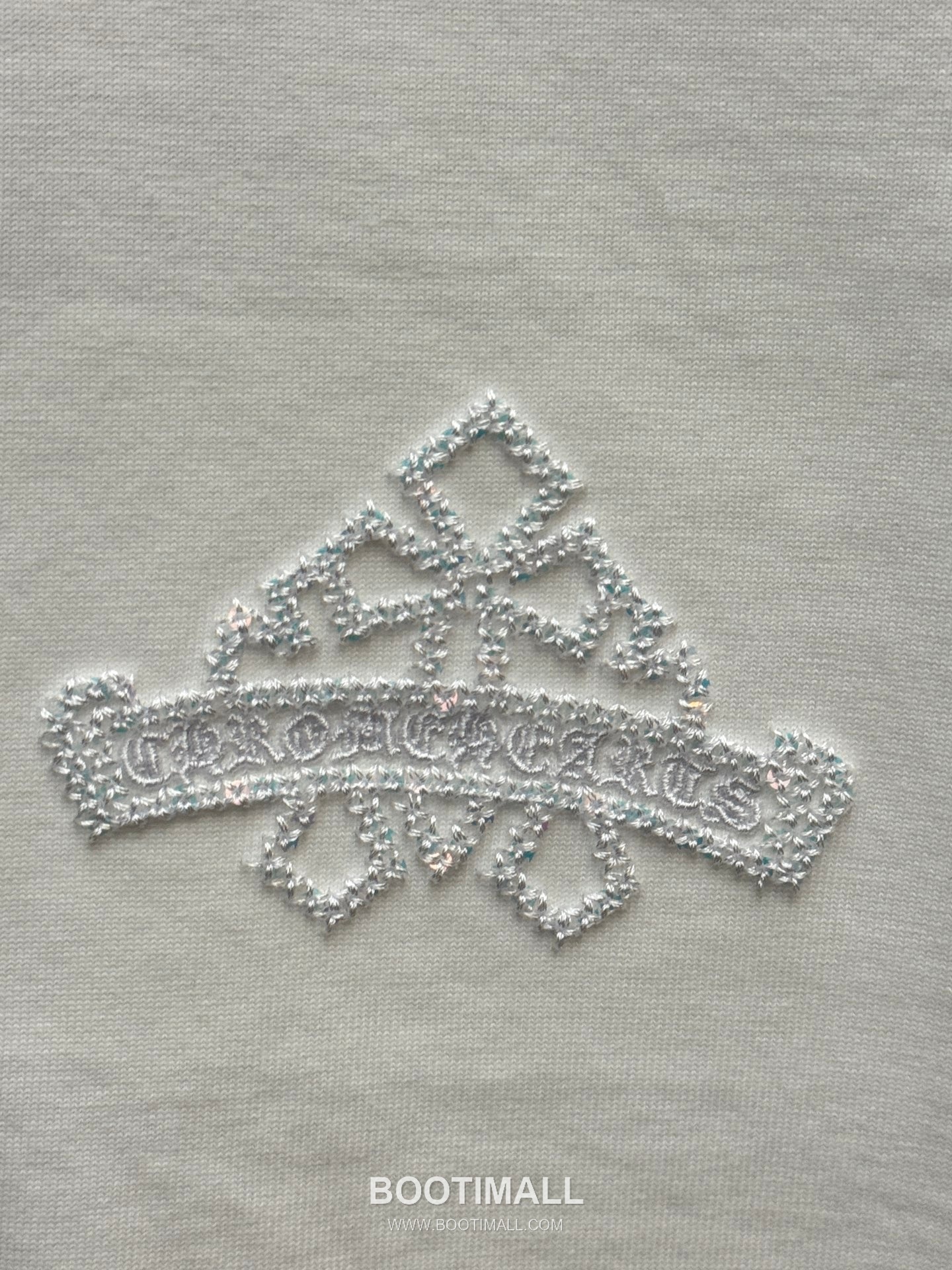 Chrome Hearts Hollow Sequin Cross Embroidery Short Sleeve T-Shirt Cotton 크롬하츠 중공 스팽글 크로스 자수 반팔 티셔츠 코튼 6